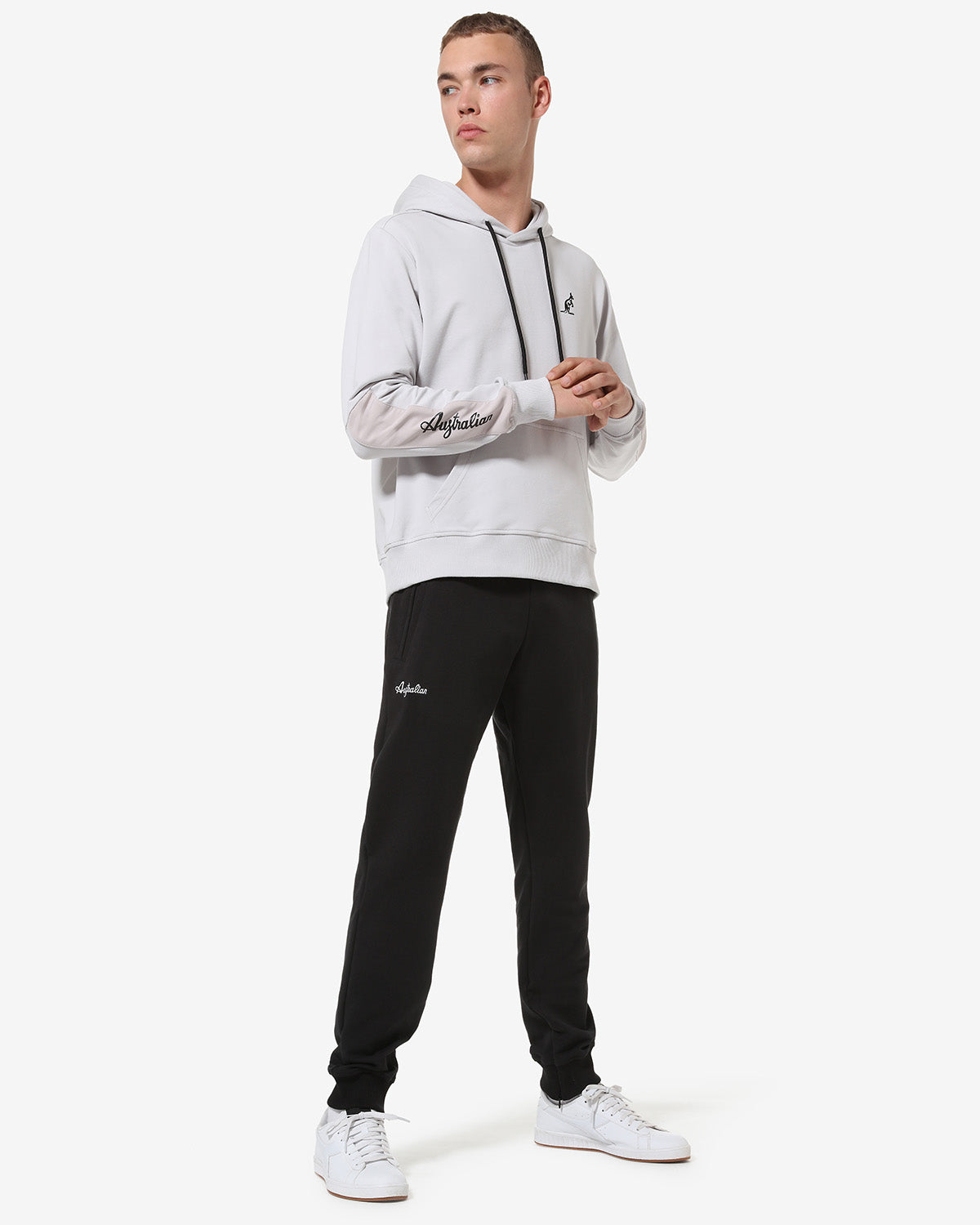 australian-city-hoodie-lsufe0018-felpa-con-cappuccio-cenere image 2