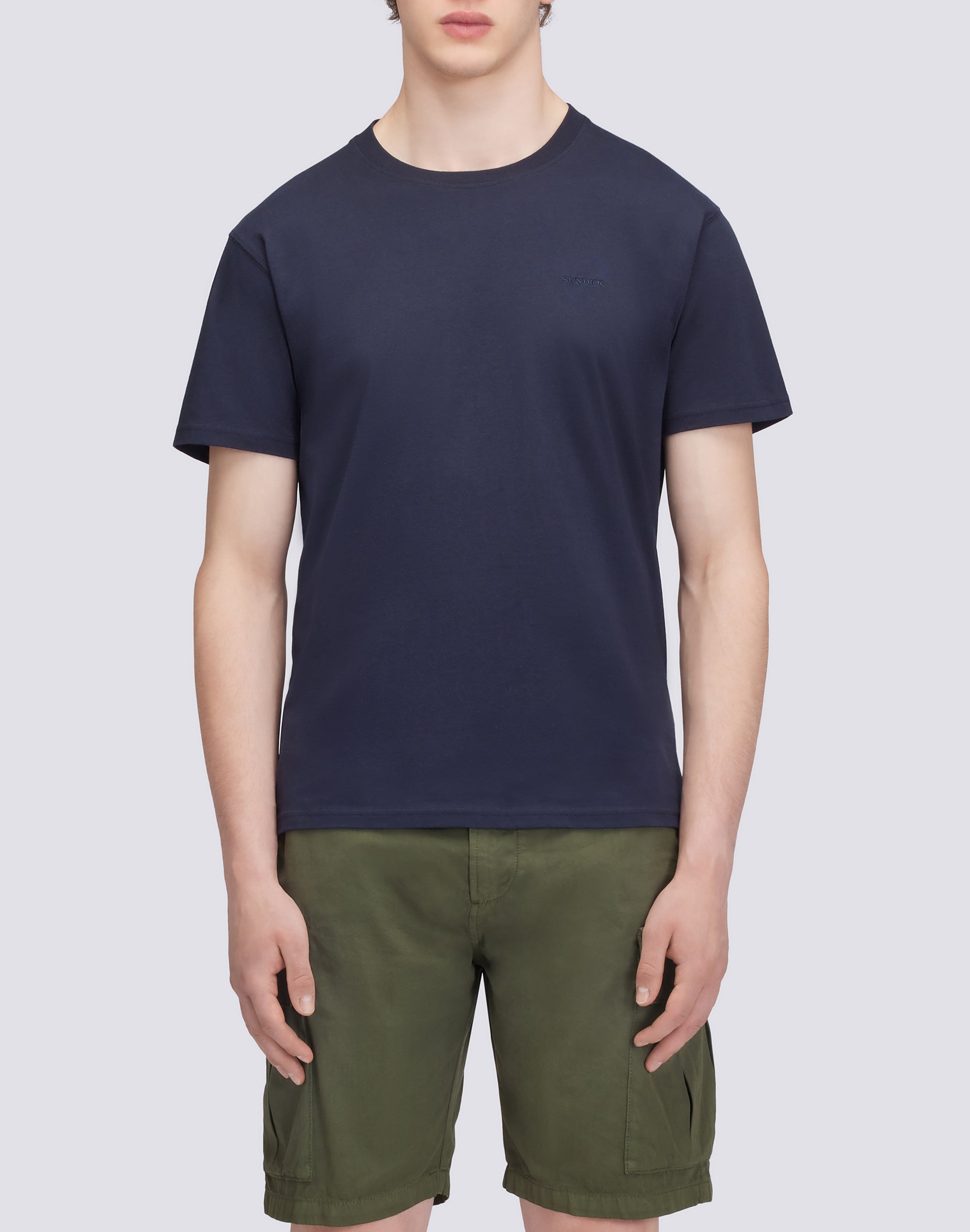 sundek-t-shirt-uomo-tinta-unita-con-ricamo-mezza-manica image 1