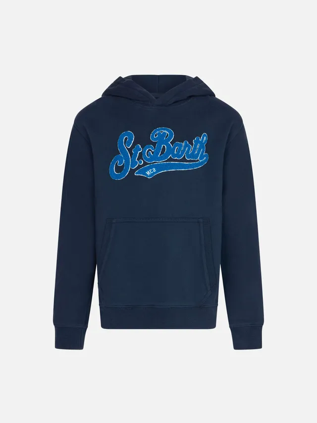 mc2-saint-barth-felpa-bambino-blu-navy-con-cappuccio image 1