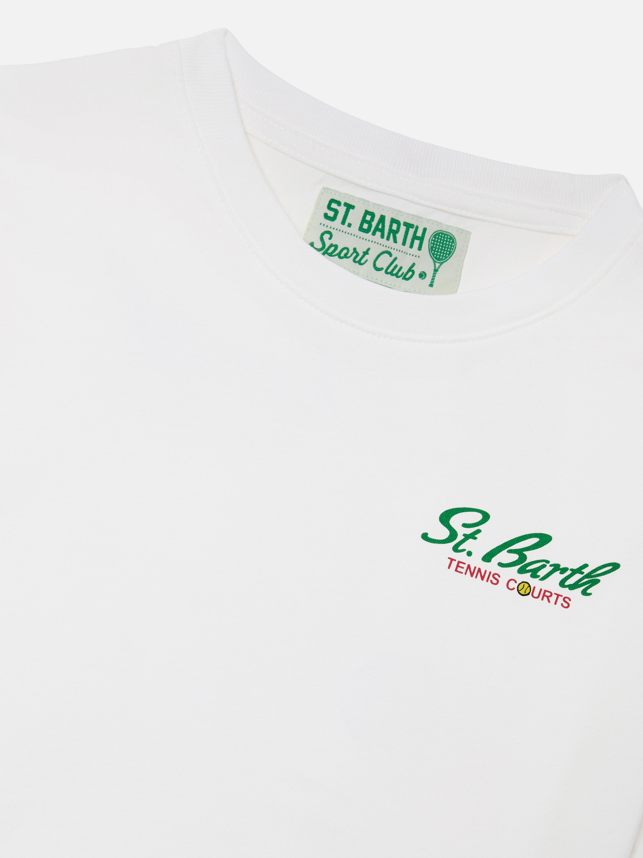 mc2-saint-barth-portland-jr-t-shirt-bambino-bianca-tennis-courts-peanuts-special image 3