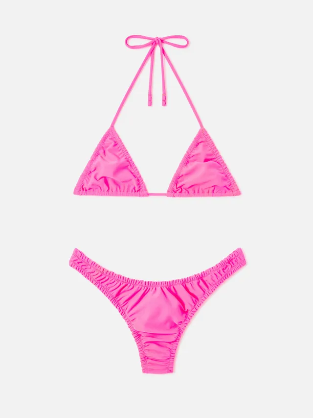 mc2-saint-barth-nilly-nalu-bikini-donna-triangolo-ruches-fucsia-fluo image 1