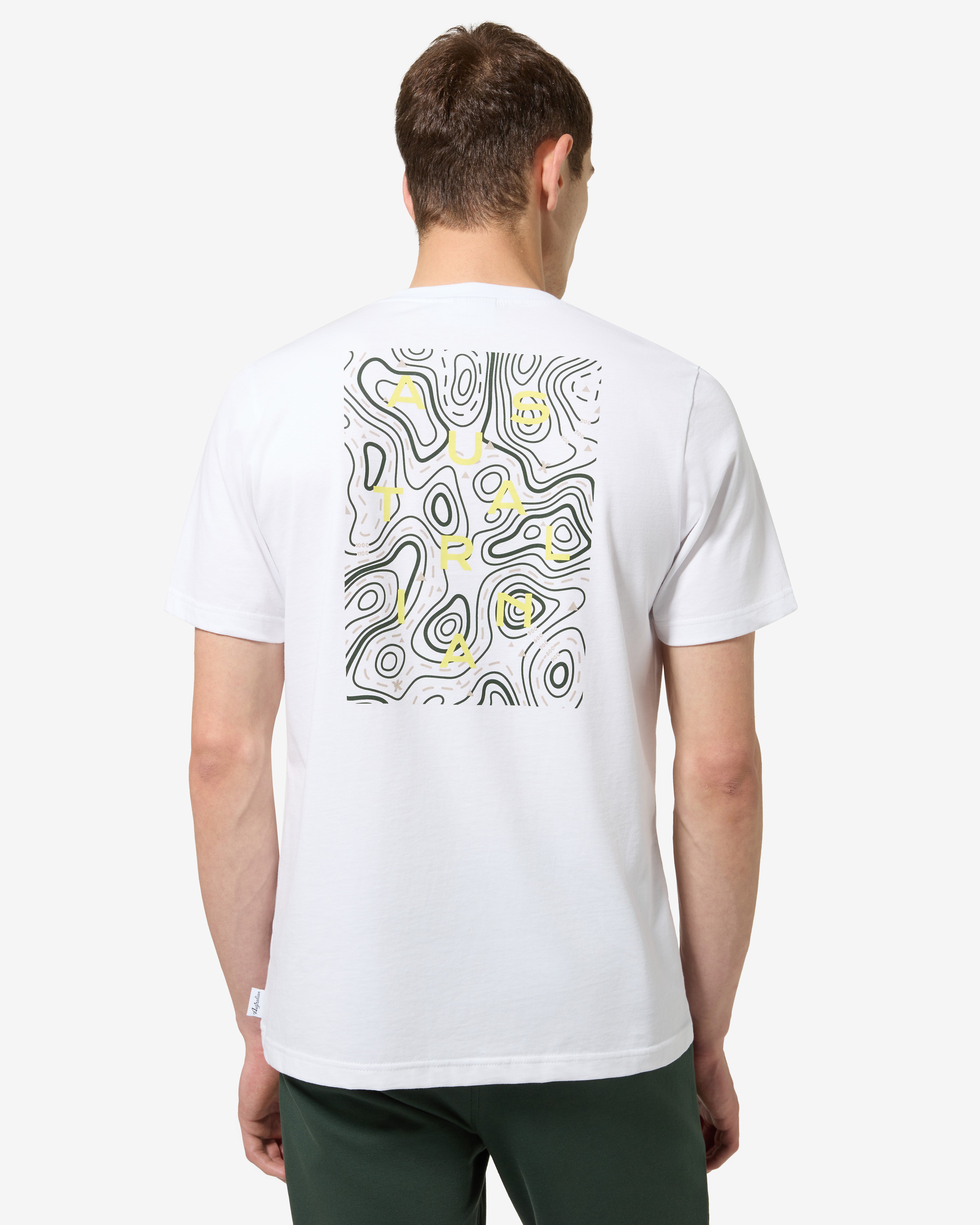 australian-topographic-t-shirt-maglia-cotone-bianca-regular-fit image 1