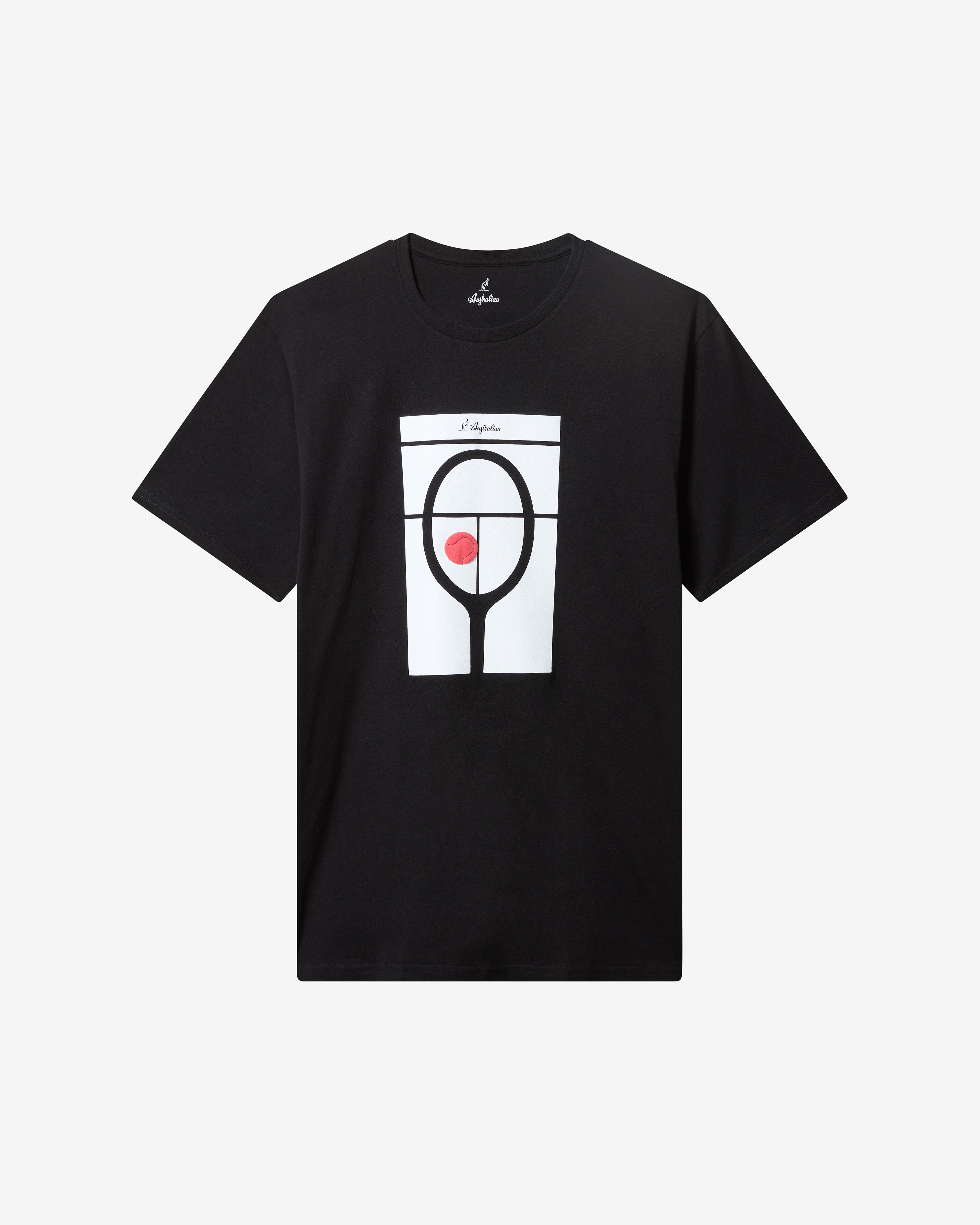 australian-racket-t-shirt-tennis-nera-in-cotone image 4