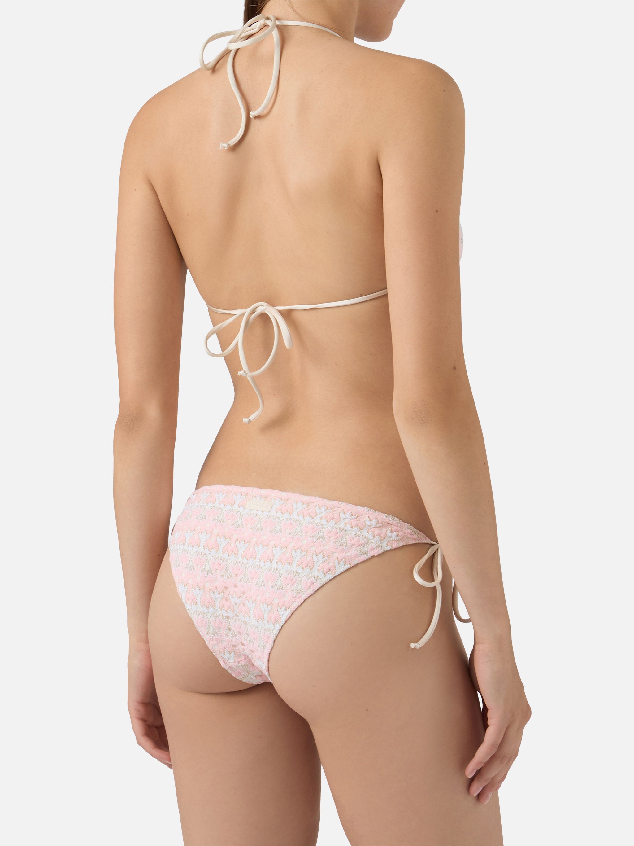 mc2-saint-barth-levyne-bikini-a-triangolo-in-raschel-floreale-rosa-e-panna image 4