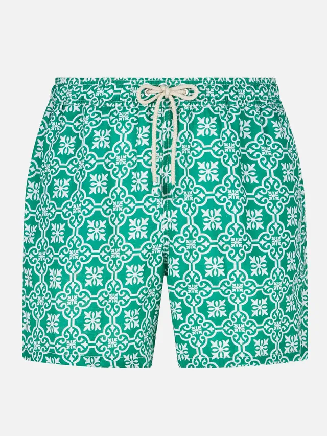 mc2-saint-barth-costume-mare-uomo-gustavia-linen-verde-e-bianco-in-lino image 1
