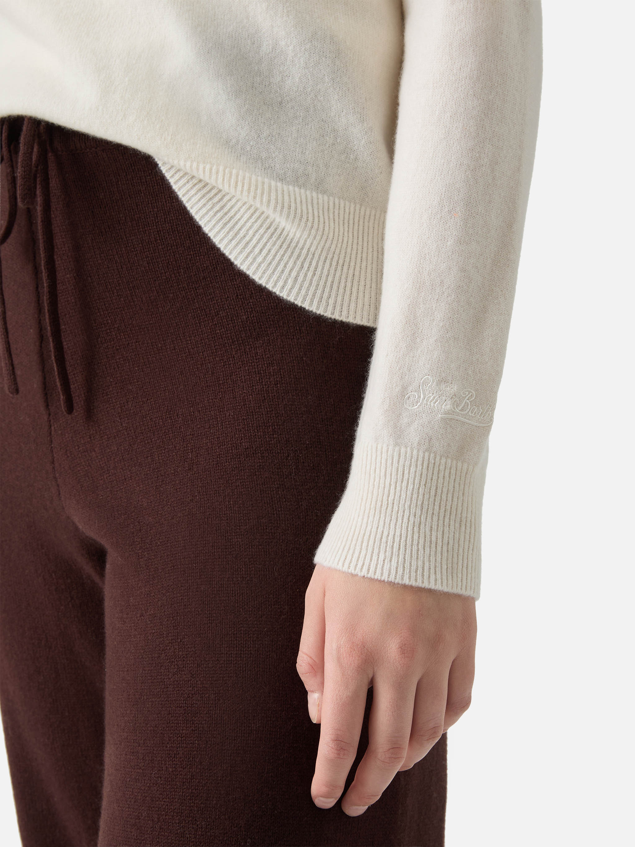 mc2-saint-barth-sorbonne-maglione-donna-in-100-cashmere-bianco image 5