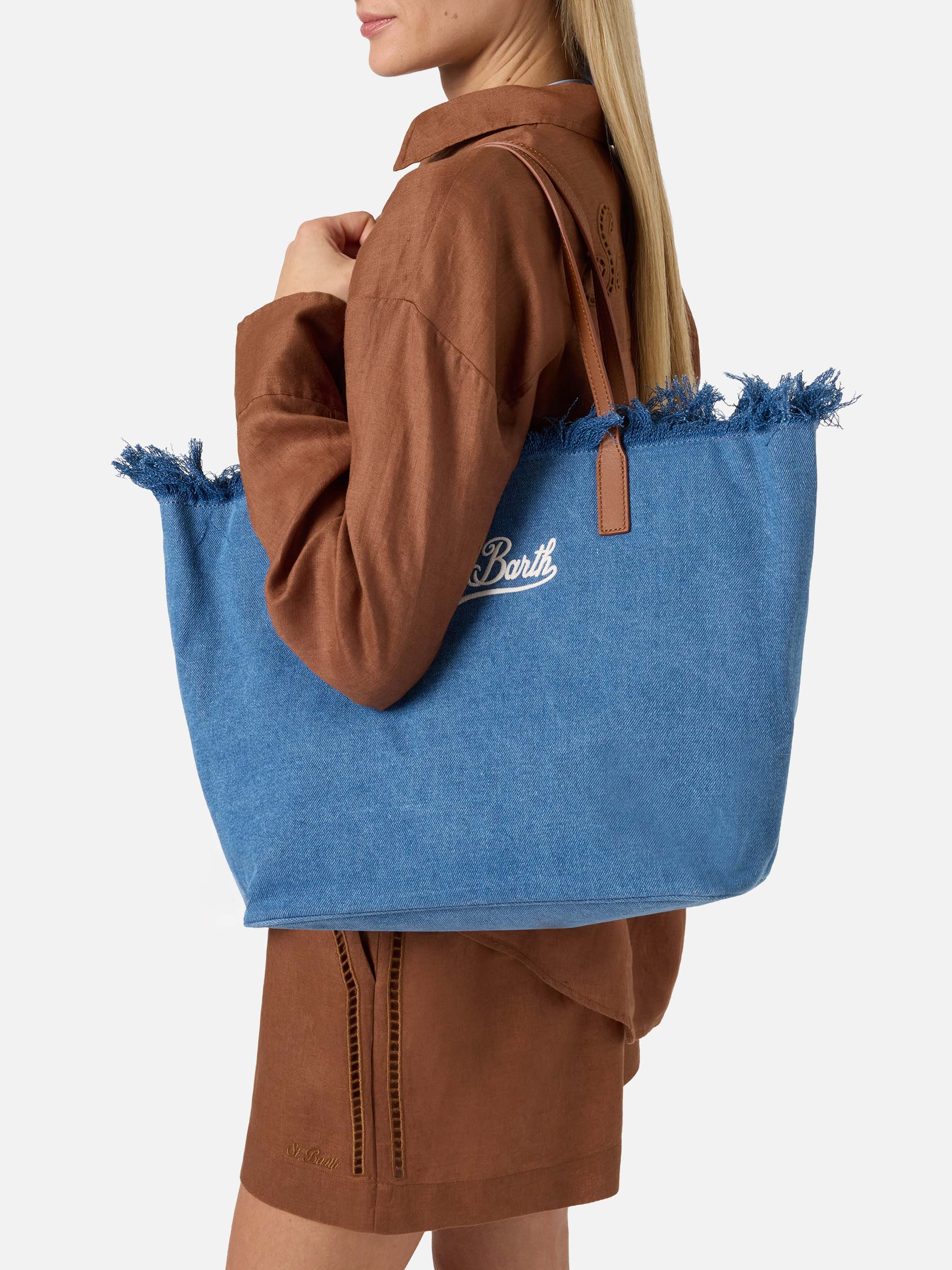 mc2-saint-barth-borsa-shopper-city-regular-in-tessuto-denim-blu-scuro-con-frange image 2