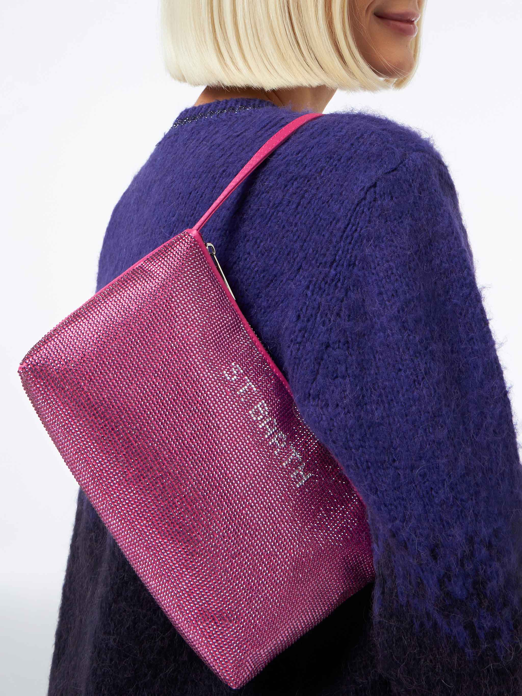 mc2-saint-barth-borsa-mini-strass-fucsia-con-manico-satinato-22x14cm image 6