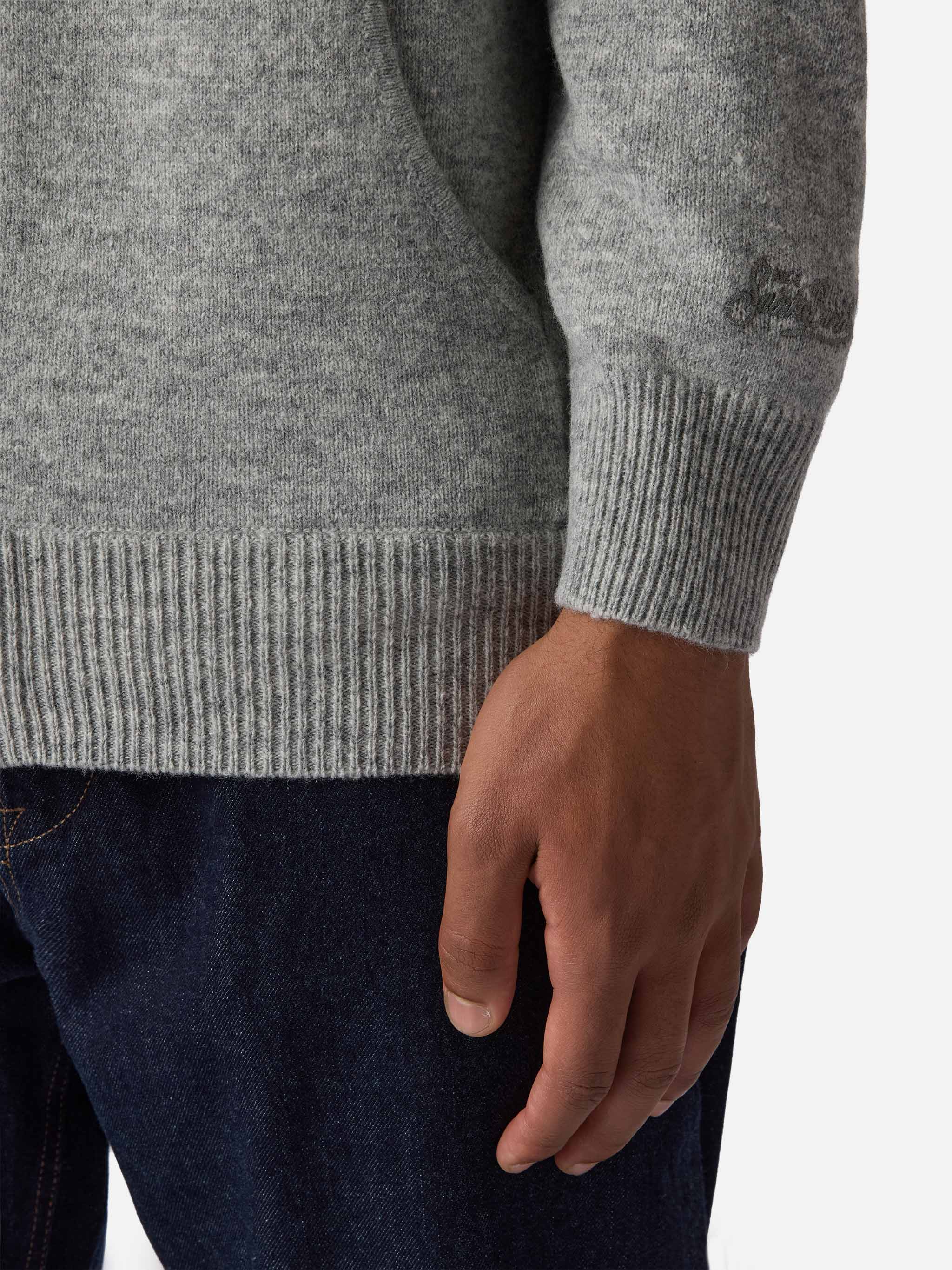 mc2-saint-barth-notting-felpa-con-cappuccio-in-100-lambswool-grigio-melange image 4