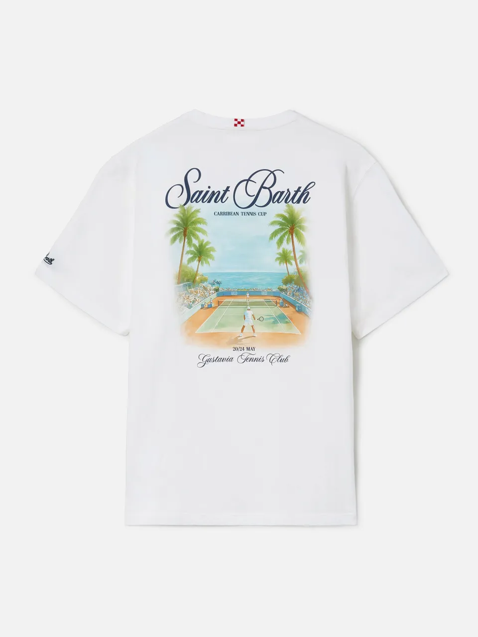 mc2-saint-barth-t-shirt-portland-bianca-con-stampa-caribbean-tennis-cup image 1
