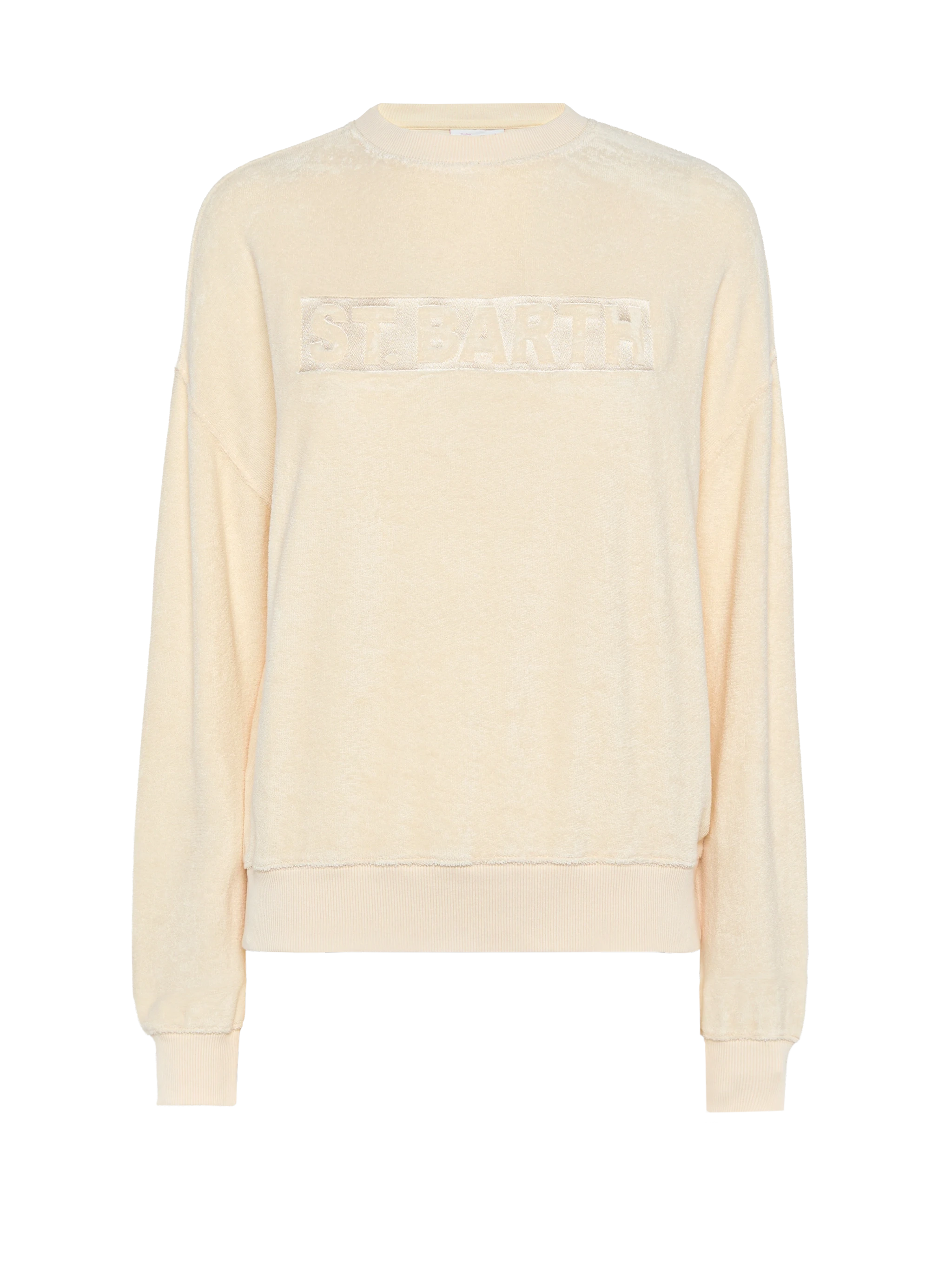 mc2-saint-barth-stardust-felpa-in-spugna-di-cotone-beige image 1