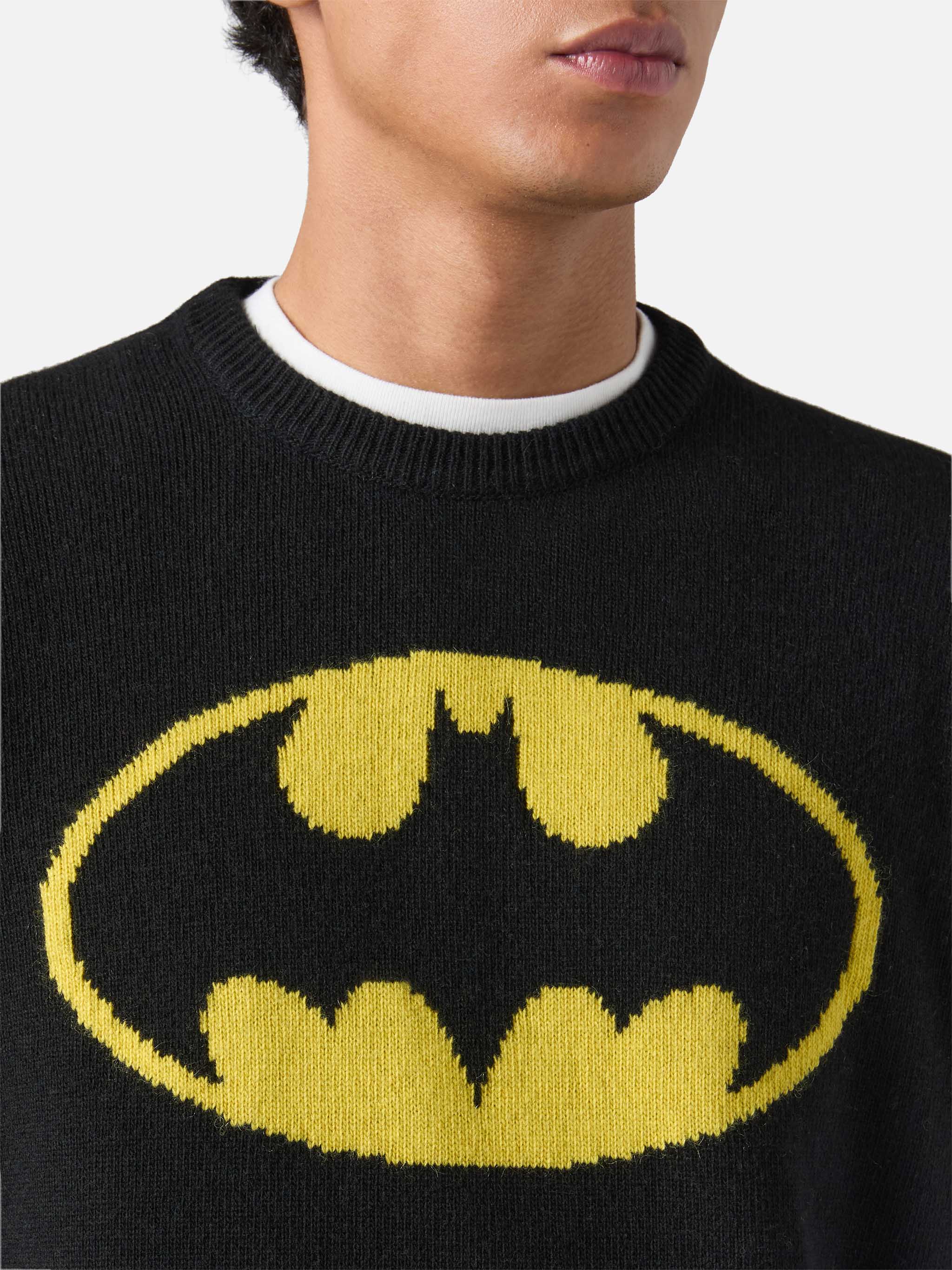 mc2-saint-barth-heron-maglia-uomo-ricamo-batman-nera image 2