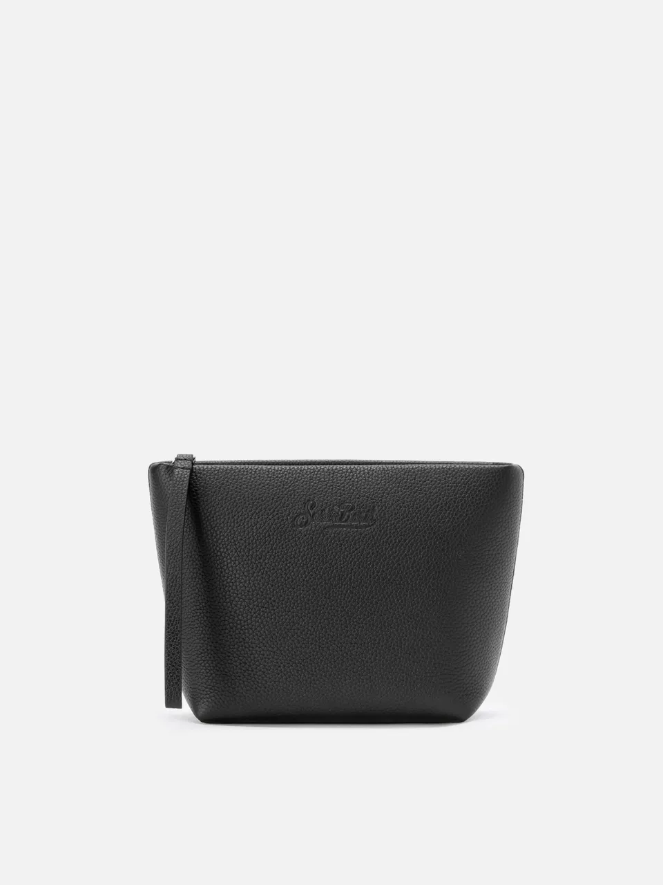 mc2-saint-barth-pochette-aline-pouch-in-pelle-nera-martellata-con-tasca-interna- image 1