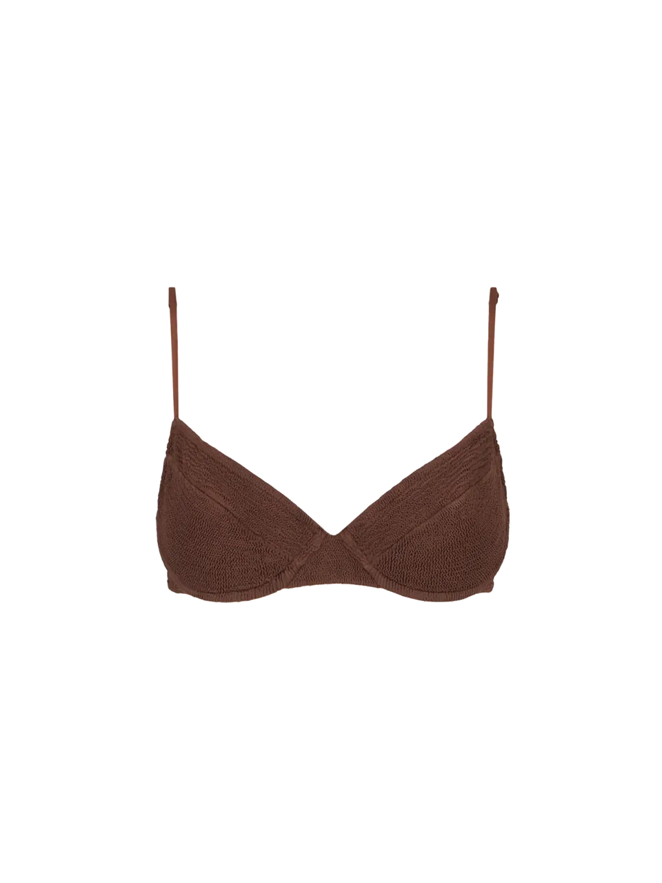 mc2-saint-barth-bea-top-bikini-bralette-con-ferretto-crinkle-marrone image 1