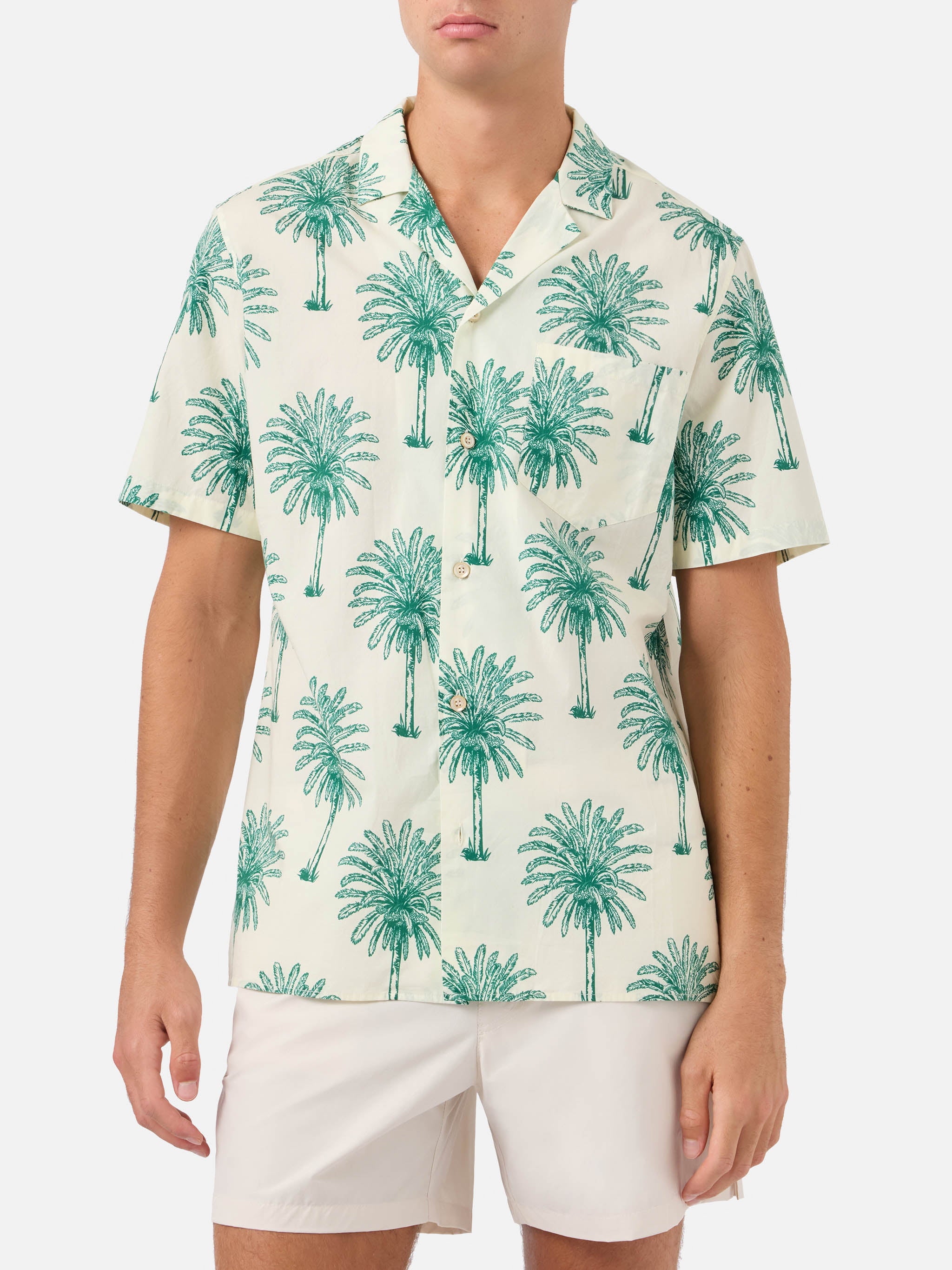 mc2-saint-barth-kalea-camicia-uomo-in-cotone-beige-e-verde-stampa-palme image 1