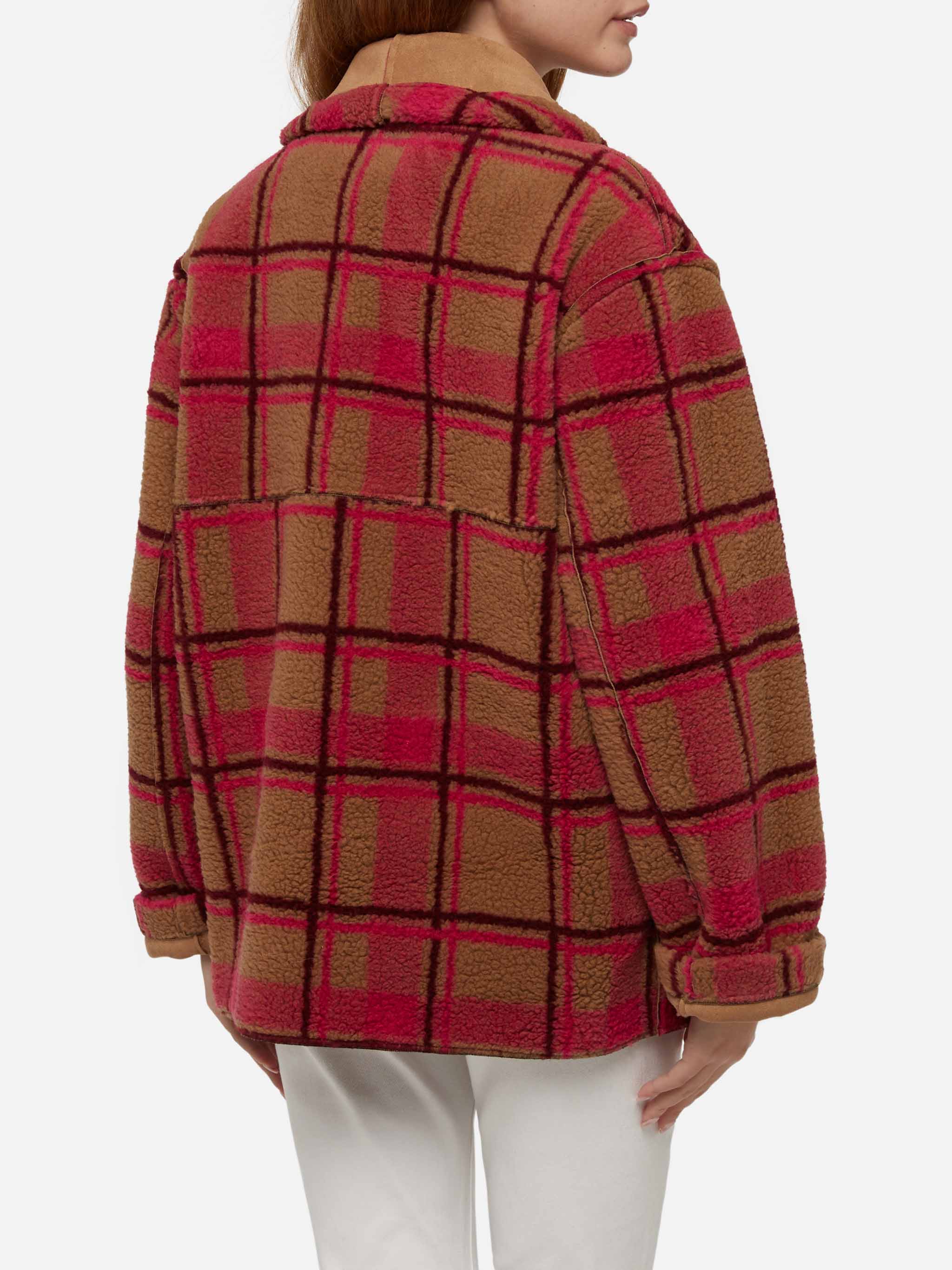 mc2-saint-barth-dorys-giacca-reversibile-effetto-shearling-stampa-tartan-oversiz image 5
