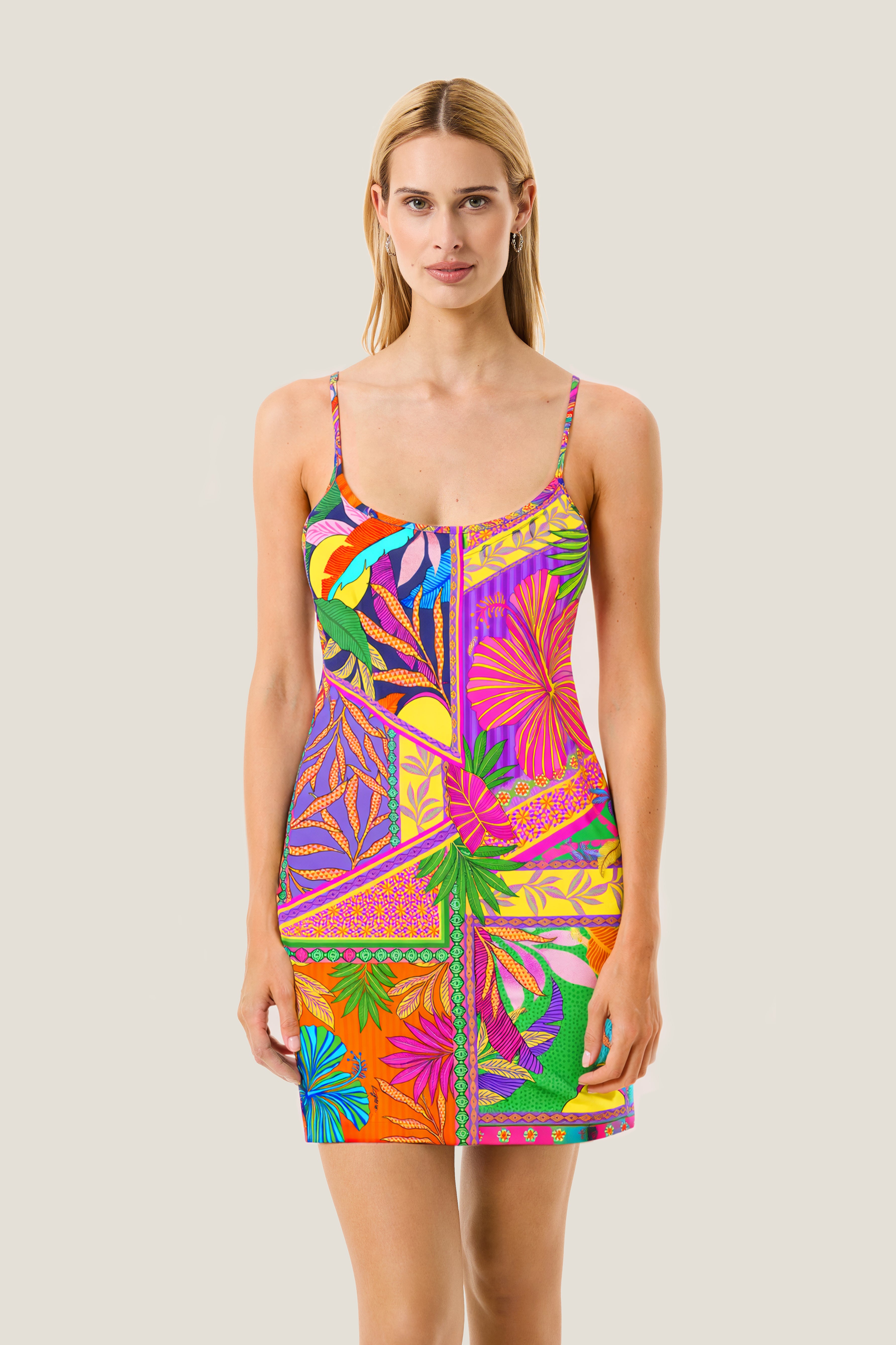 4giveness-abito-corto-pop-foulard-abito-corto-mare-da-donna-in-tessuto-foulard-c image 1