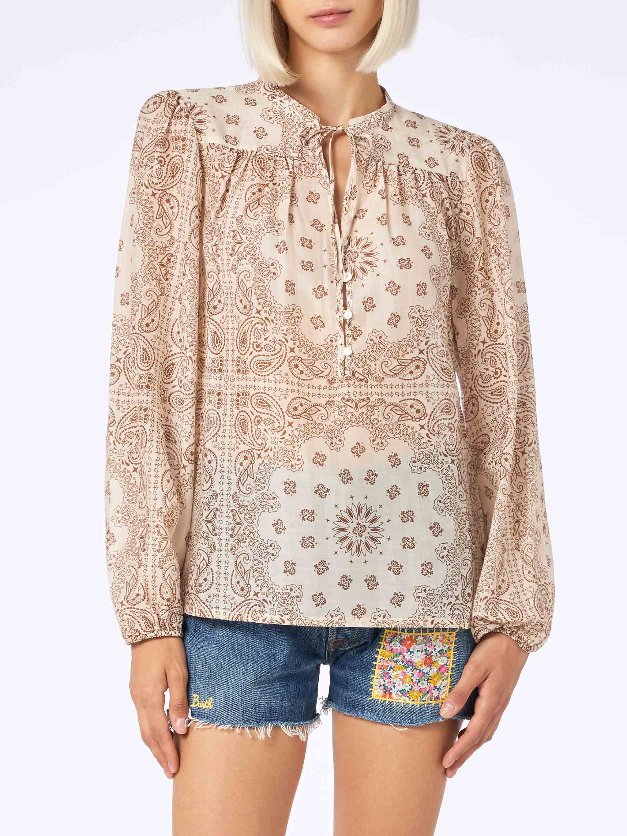 mc2-saint-barth-camicia-harper-donna-in-seta-voile-stampa-bandana-bianca image 2