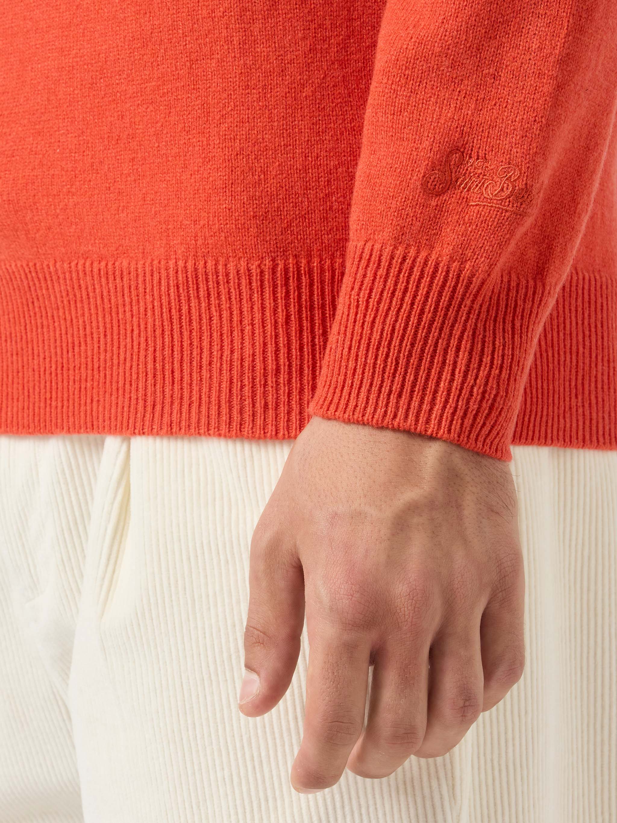 mc2-saint-barth-maglione-regent-uomo-in-100-lambswool-arancio image 4