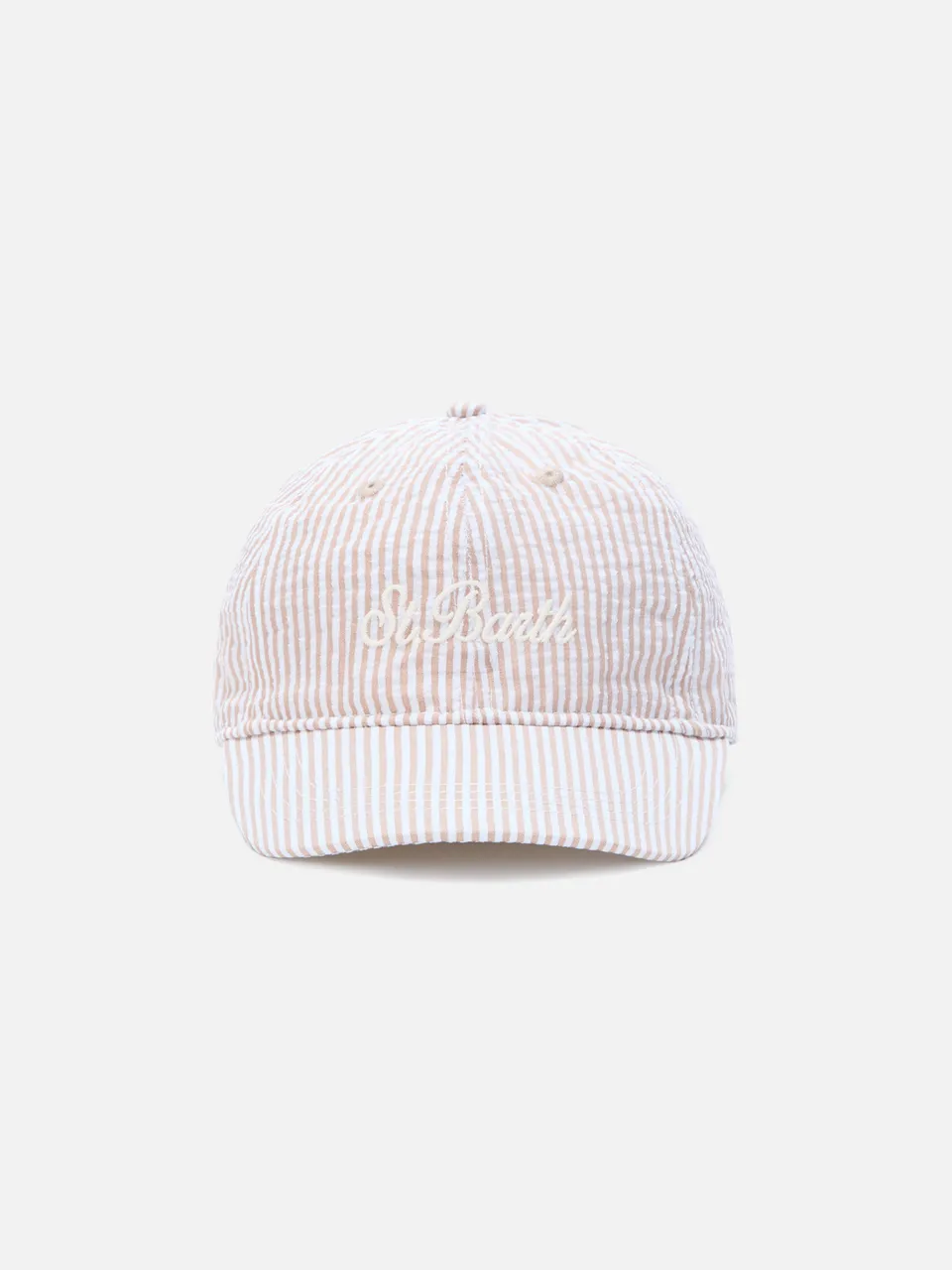 cappellino-baseball-mc2-saint-barth-in-cotone-seersucker-a-righe-beige-e-bianco- image 1