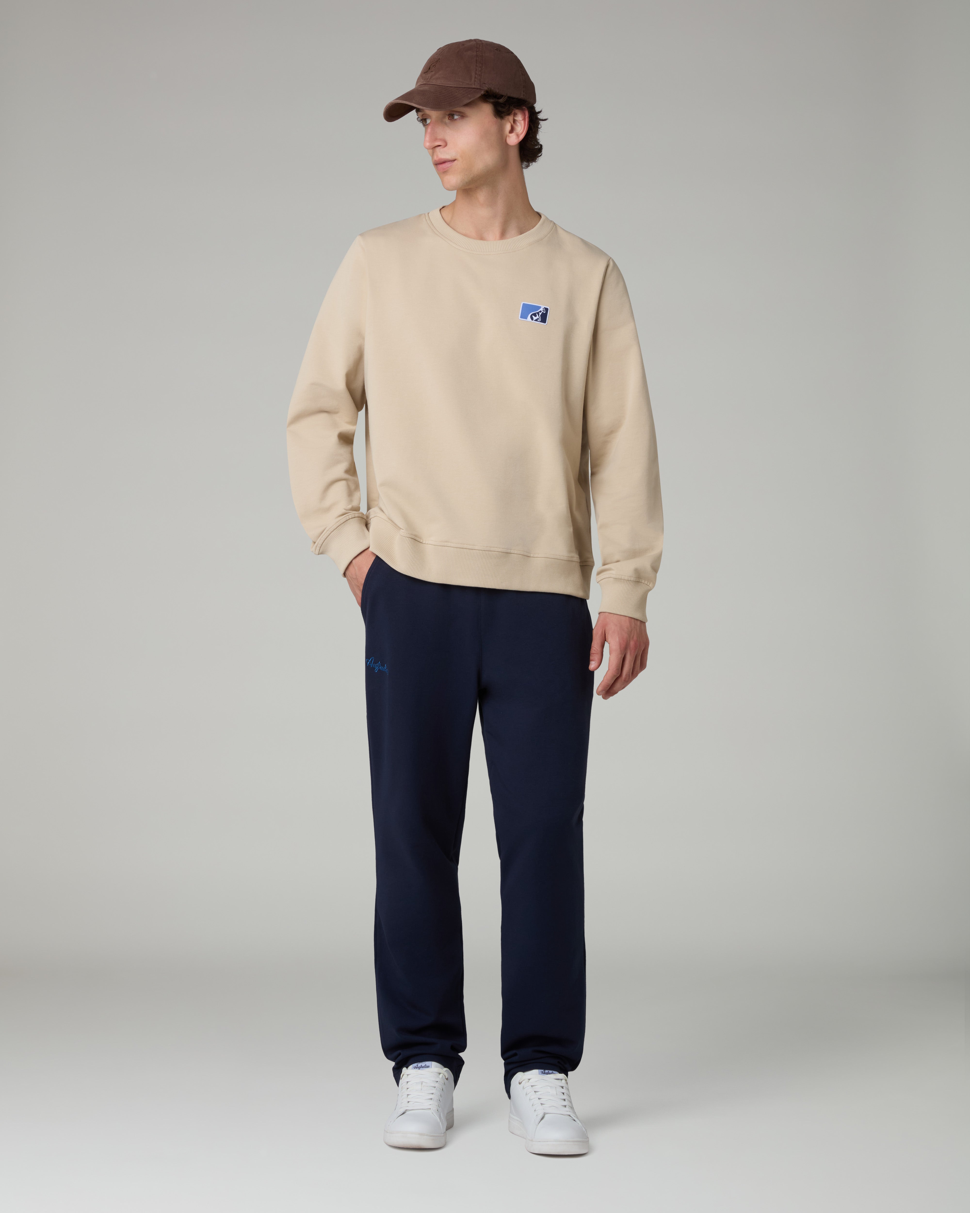 australian-easy-crewneck-felpa-girocollo-uomo-sabbia image 2