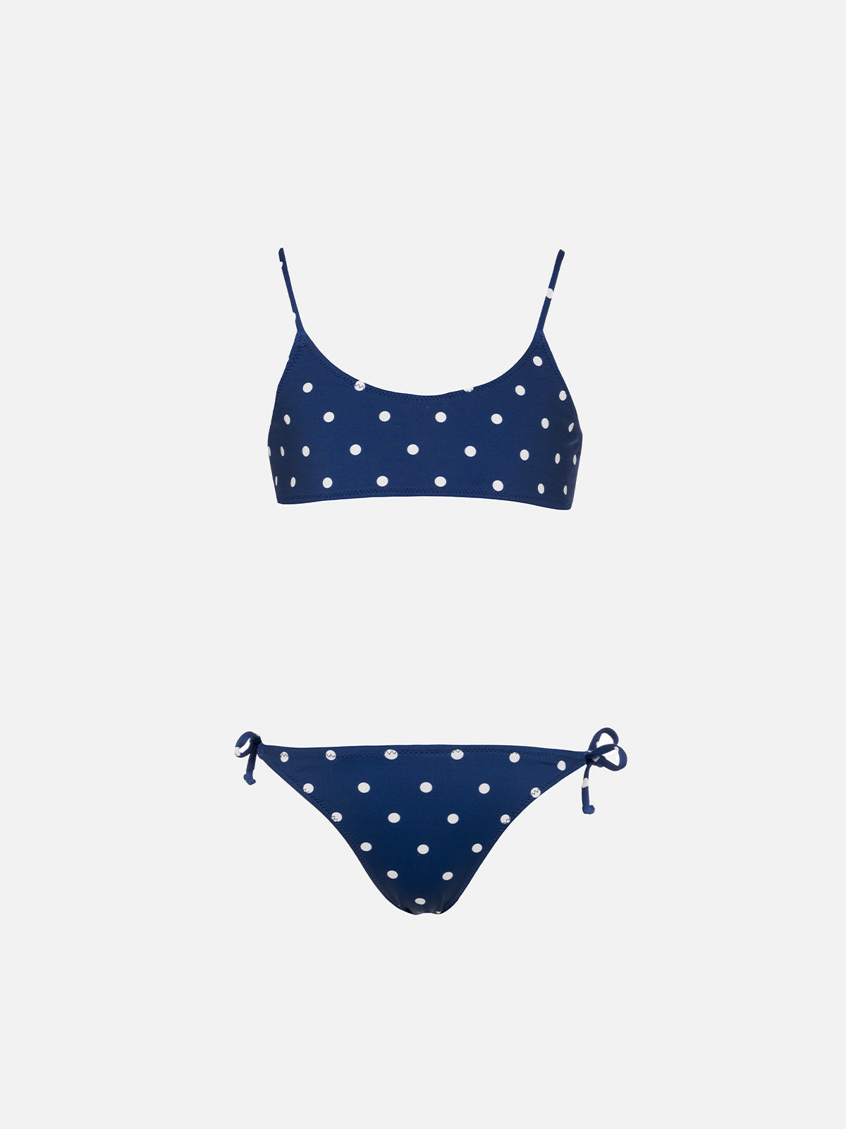 mc2-saint-barth-jaiden-bikini-a-bralette-da-bambina-blu-navy-pois-bianchi image 1