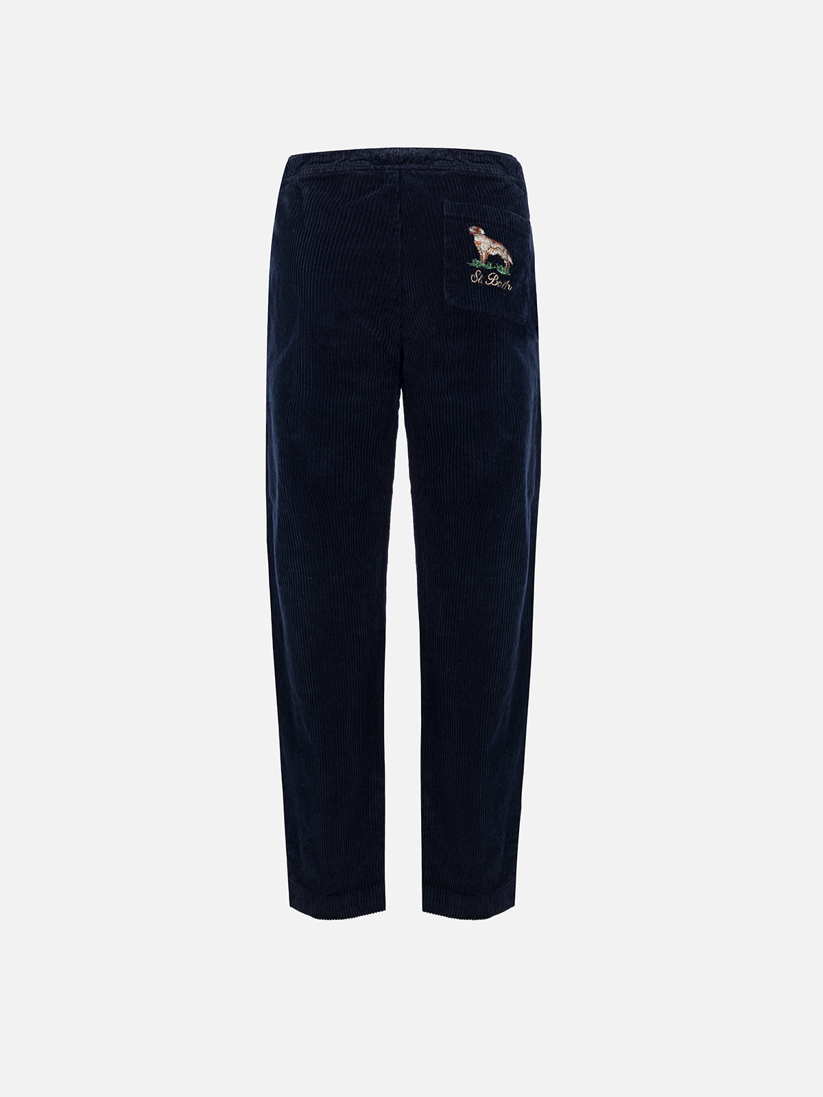 mc2-saint-barth-kilkenny-pantaloni-bambino-velluto-blu-cane-country image 2
