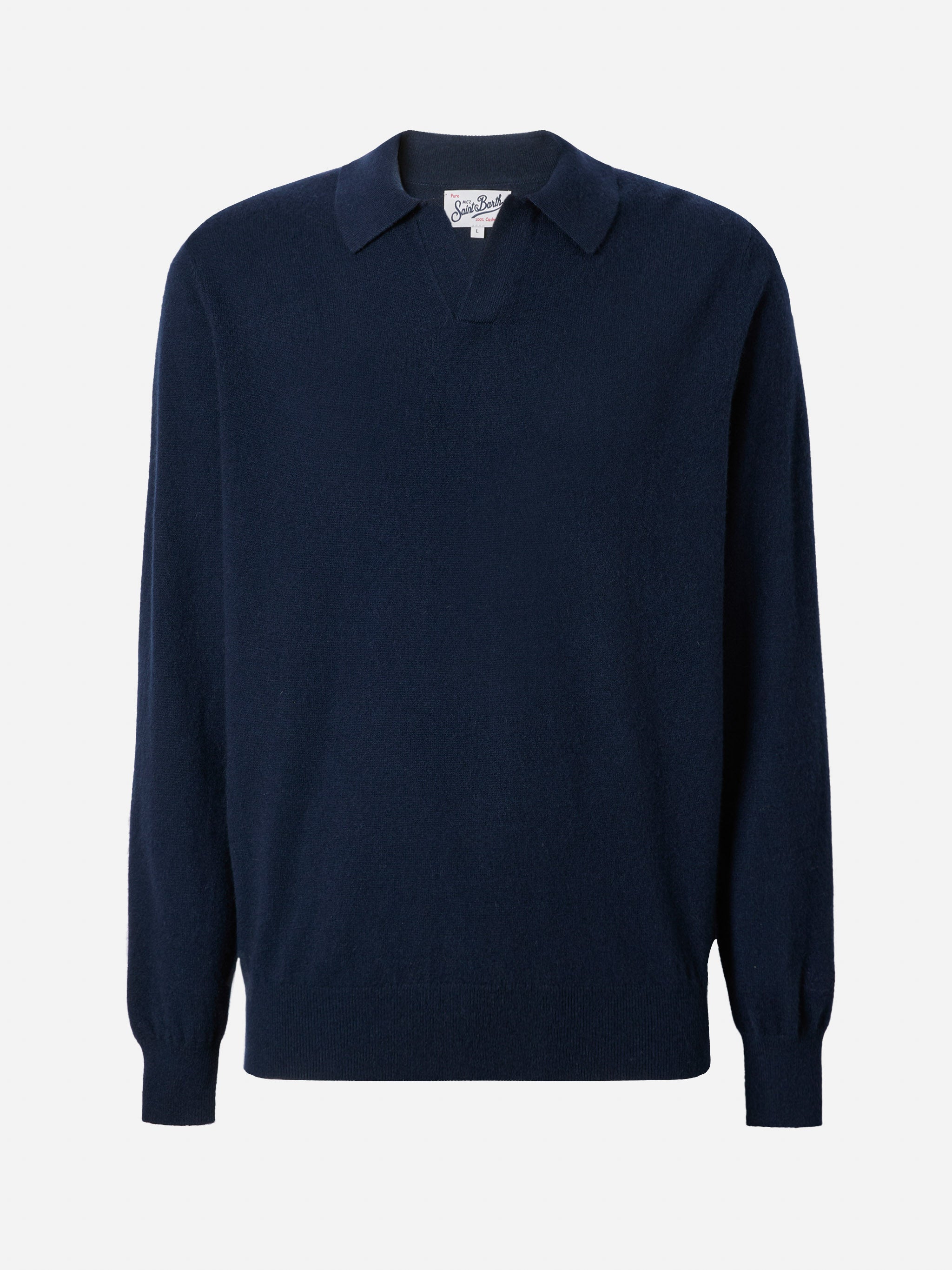 mc2-saint-barth-covent-polo-uomo-in-maglia-di-cashmere-blu-notte image 5
