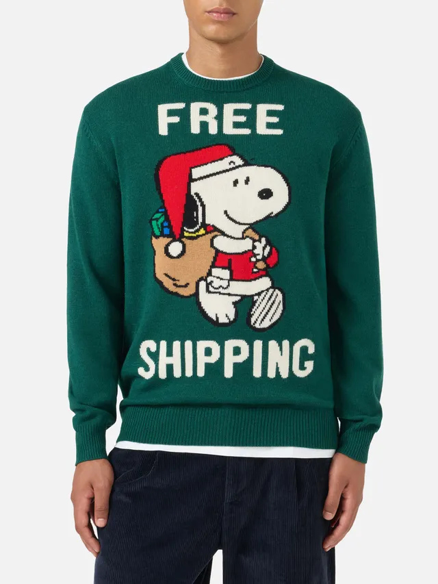 mc2-saint-barth-heron-maglione-verde-jacquard-snoopy-peanuts-special-edition image 1