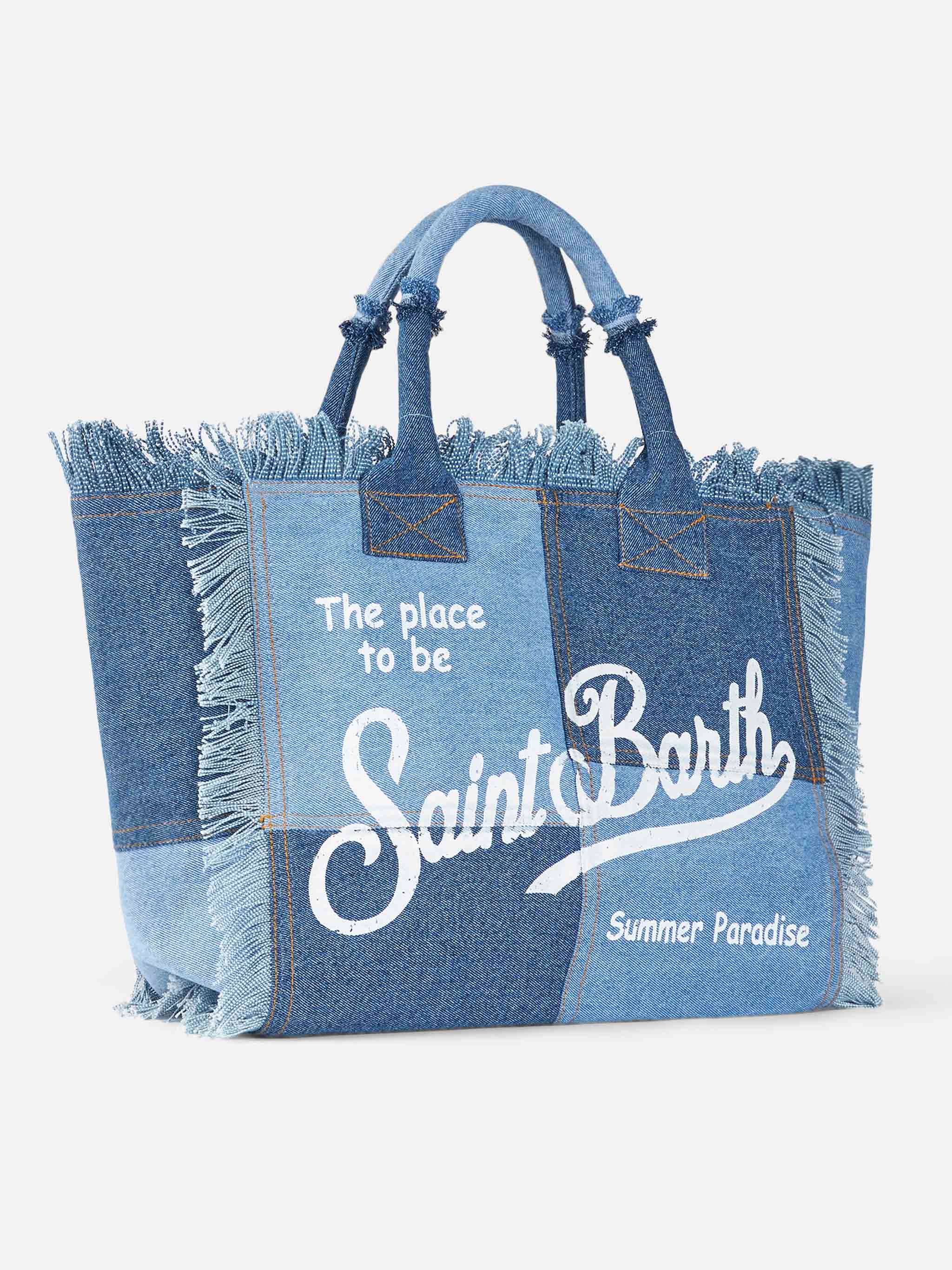 mc2-saint-barth-vanity-borsa-tote-spalla-in-canvas-cotone-denim-patchwork-blu image 3