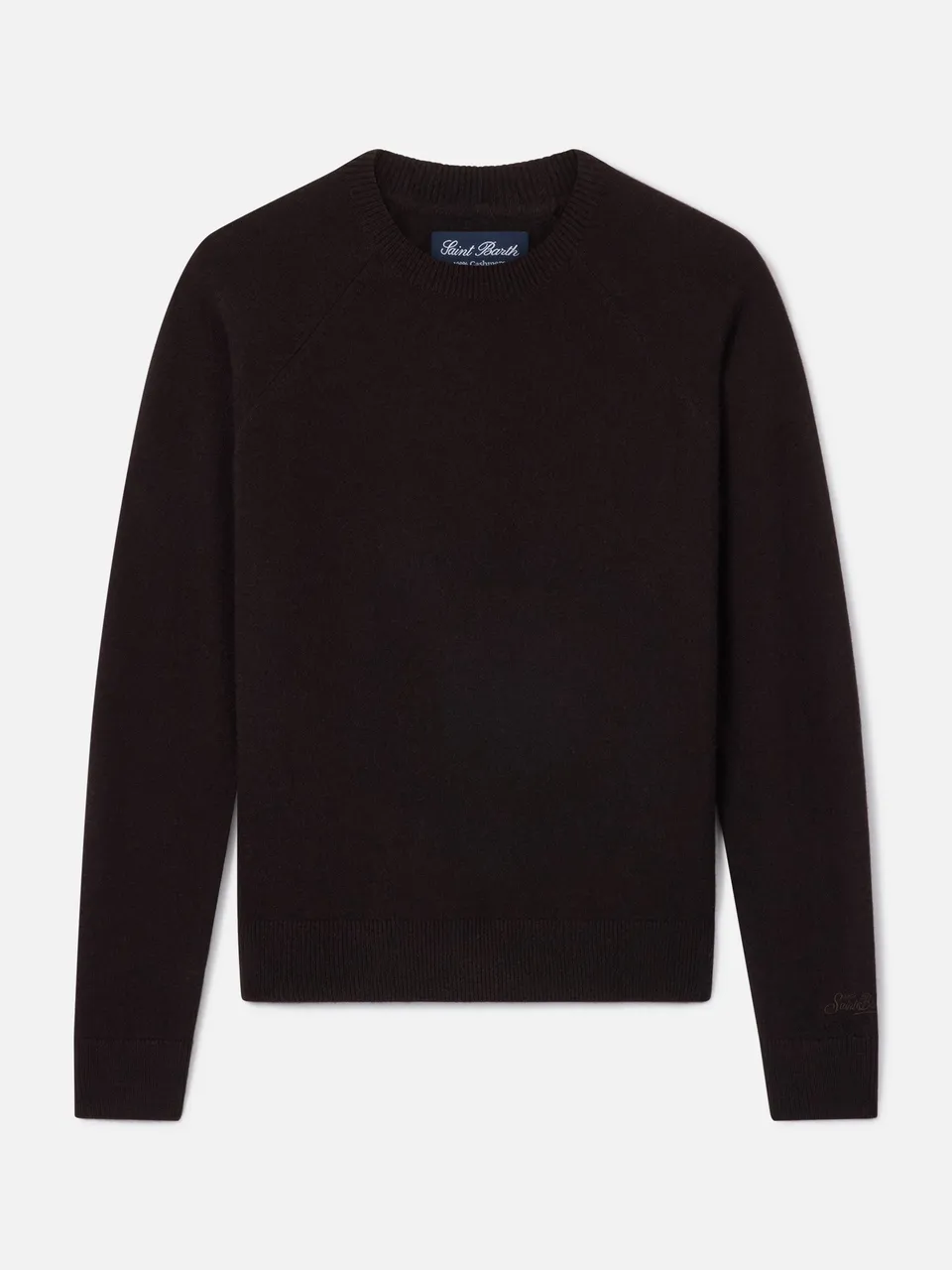 mc2-saint-barth-delphine-maglia-girocollo-donna-in-cashmere-marrone-scuro image 1