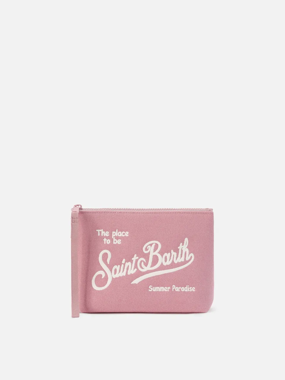 mc2-saint-barth-aline-pochette-canvas-rosa-tinta-unita-con-zip image 1