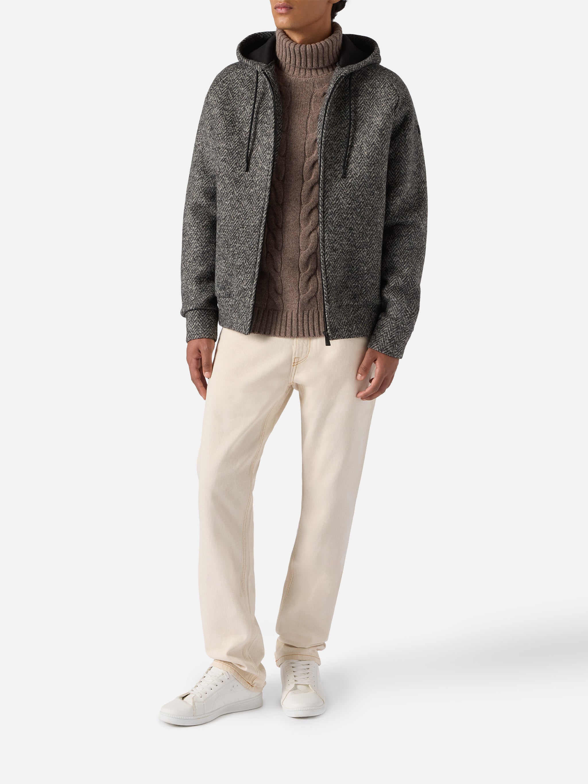 mc2-saint-barth-giacca-carrell-wool-uomo-spigata-con-zip-e-cappuccio-grigia image 2