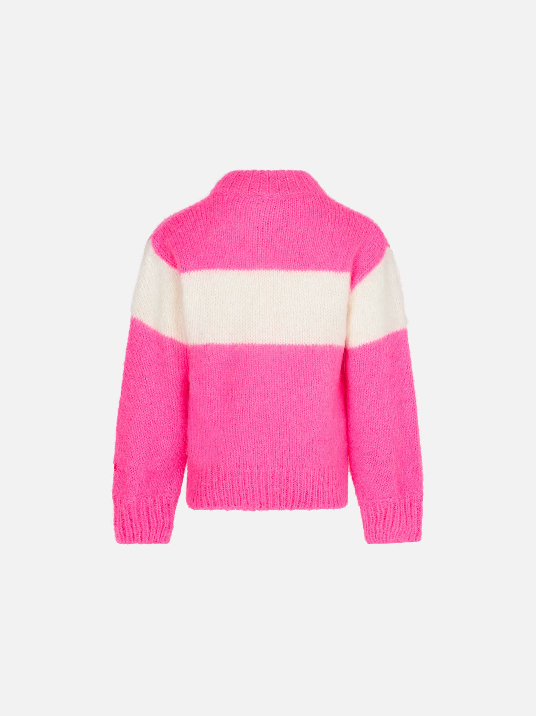 mc2-saint-barth-maglione-bambina-girocollo-garzato-rosa-scritta-apres-chic image 2