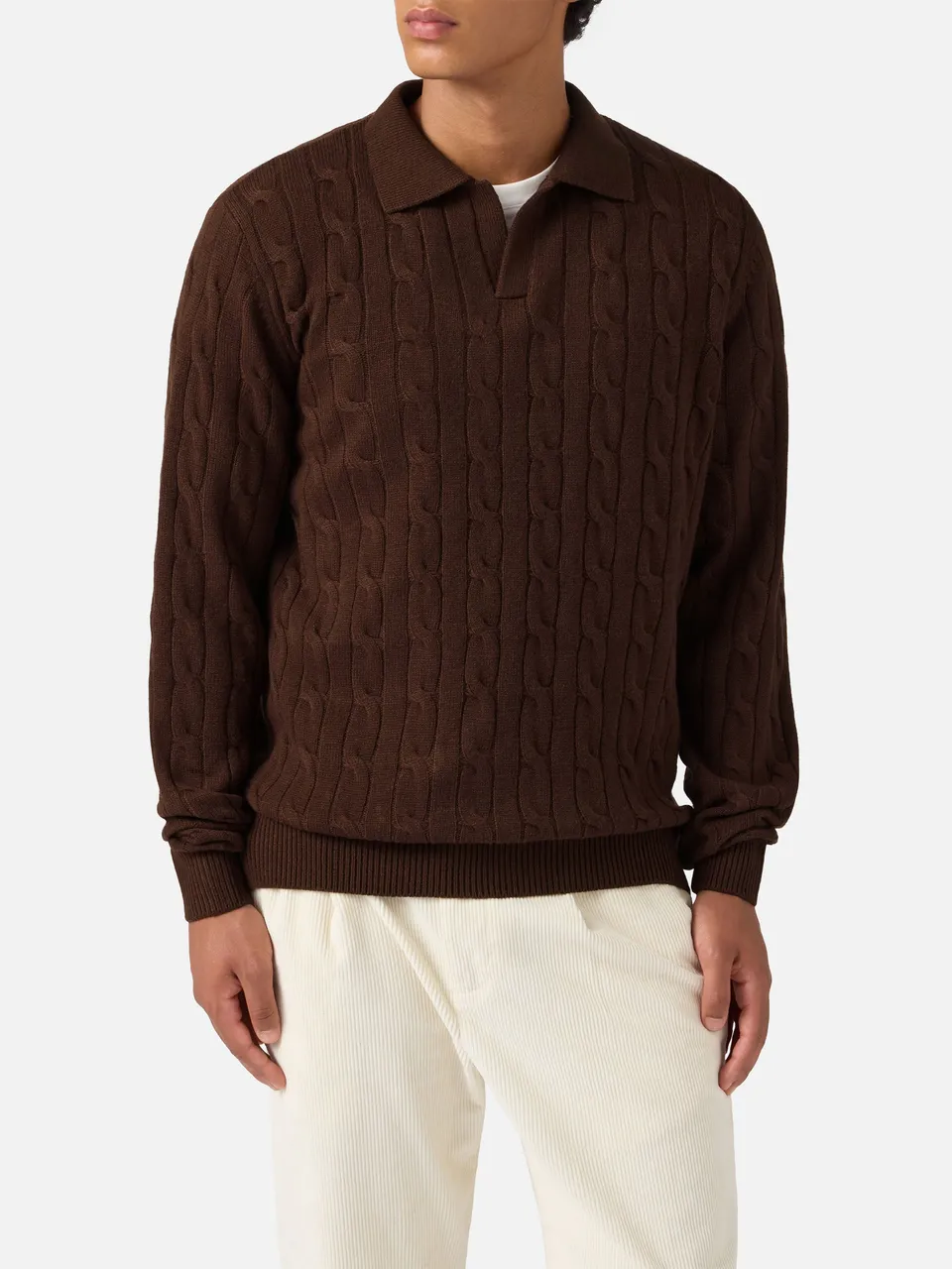 mc2-saint-barth-polo-in-maglia-downing-in-lana-marrone-da-uomo image 1