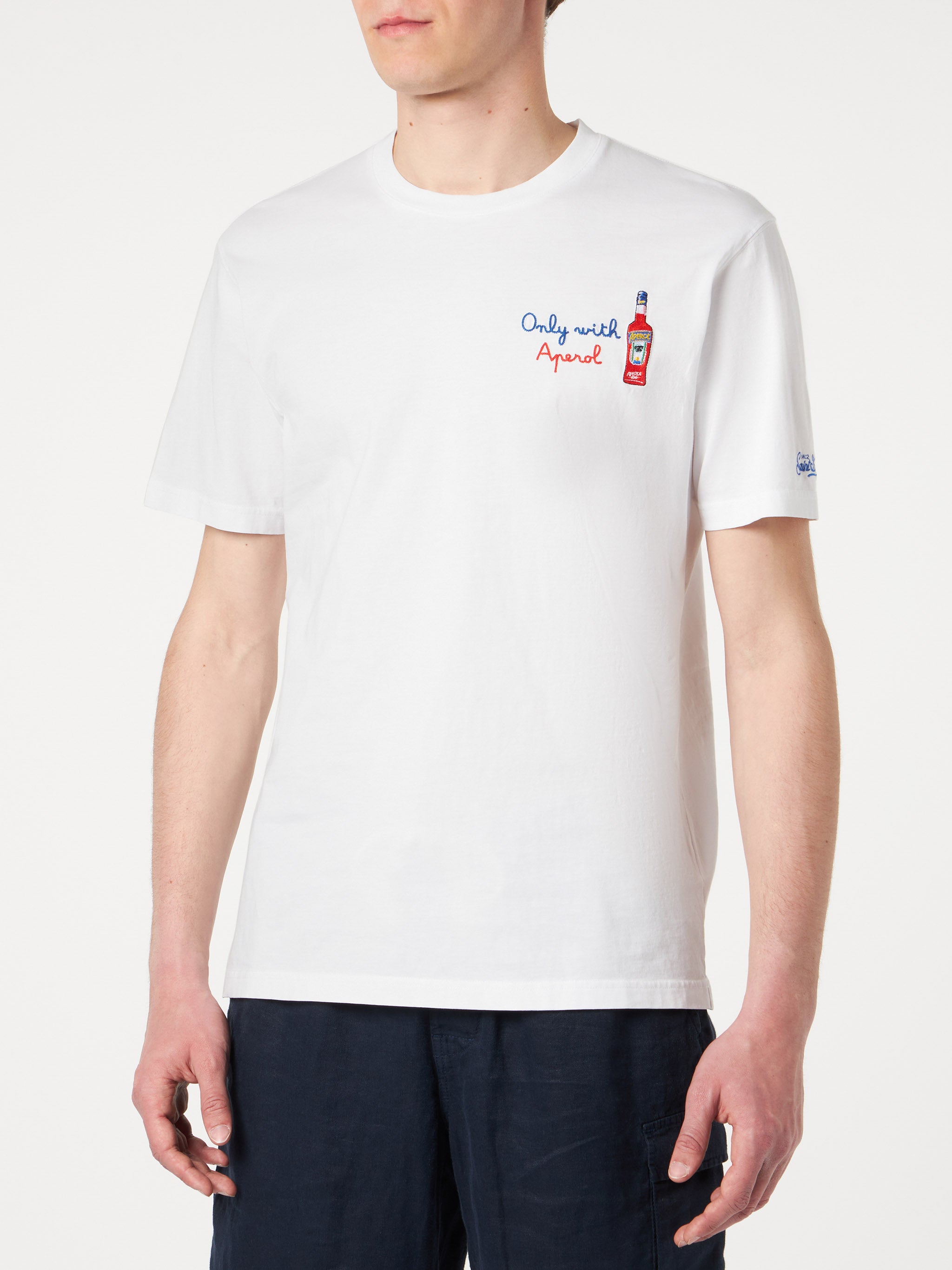 mc2-saint-barth-t-shirt-uomo-only-with-aperol-special-edition-bianca-cotone image 2