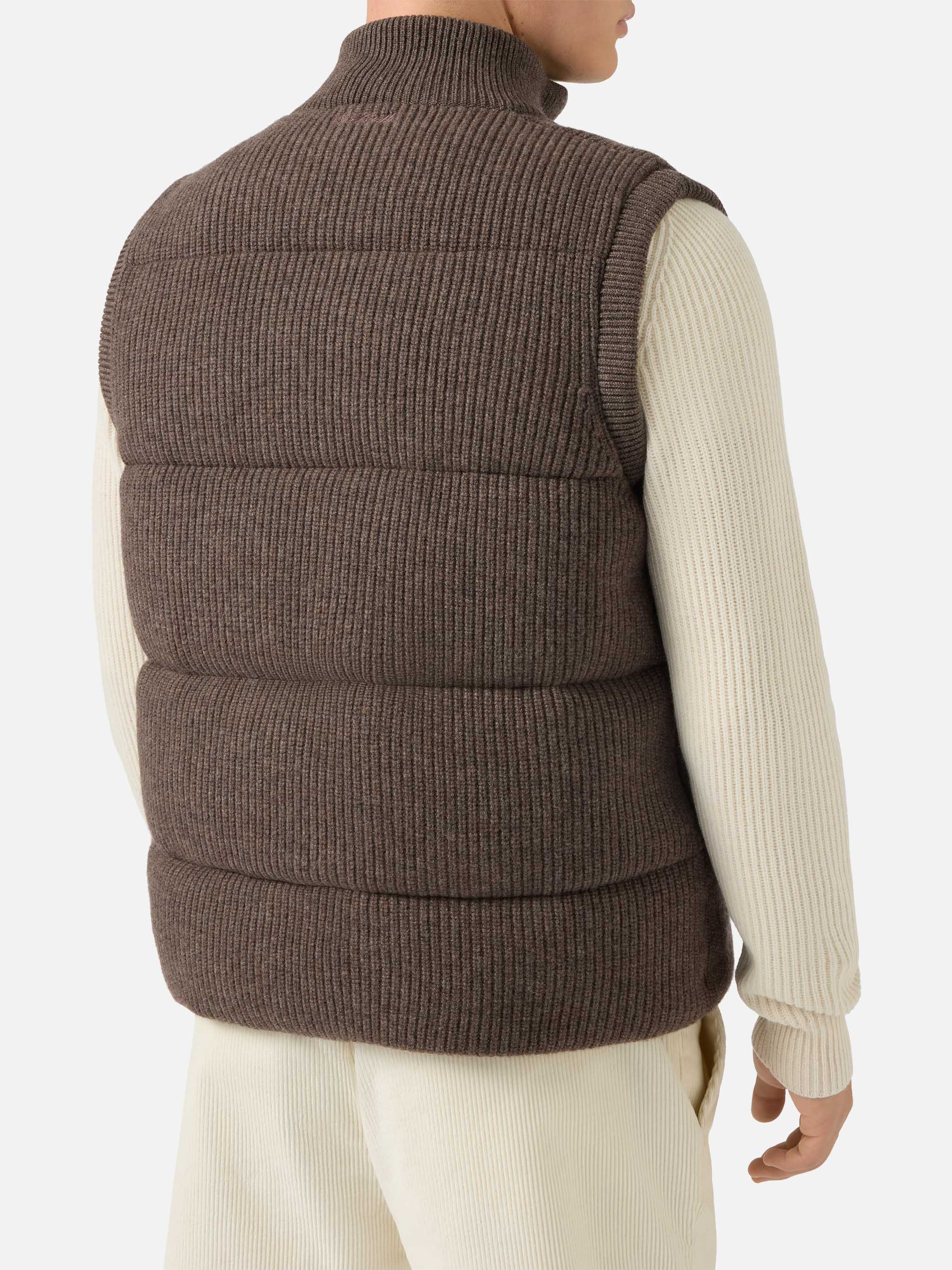 mc2-saint-barth-gilet-imbottito-leeds-knit-nocciola-uomo image 3
