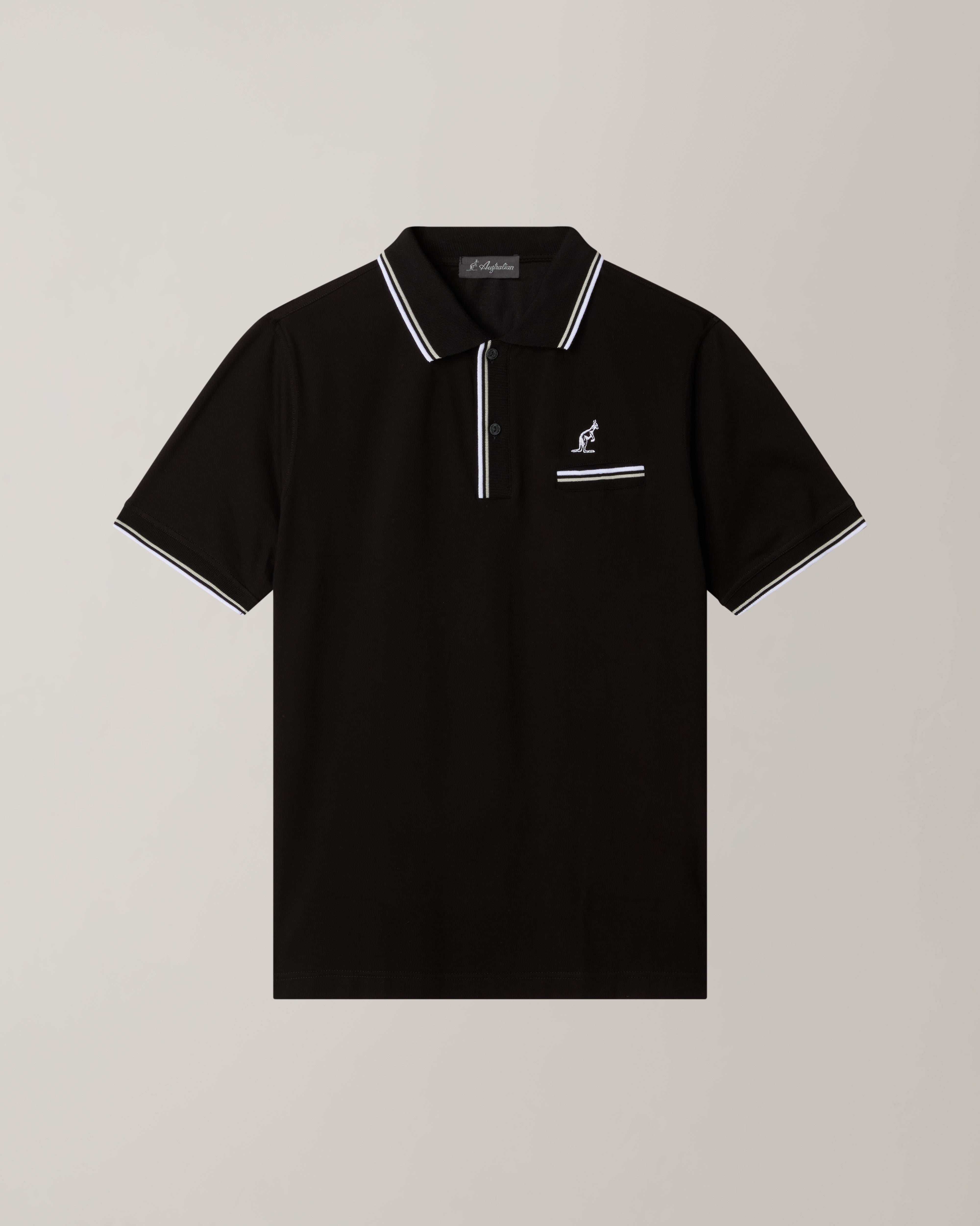 australian-pocket-piquet-polo-nero-regular-fit image 5