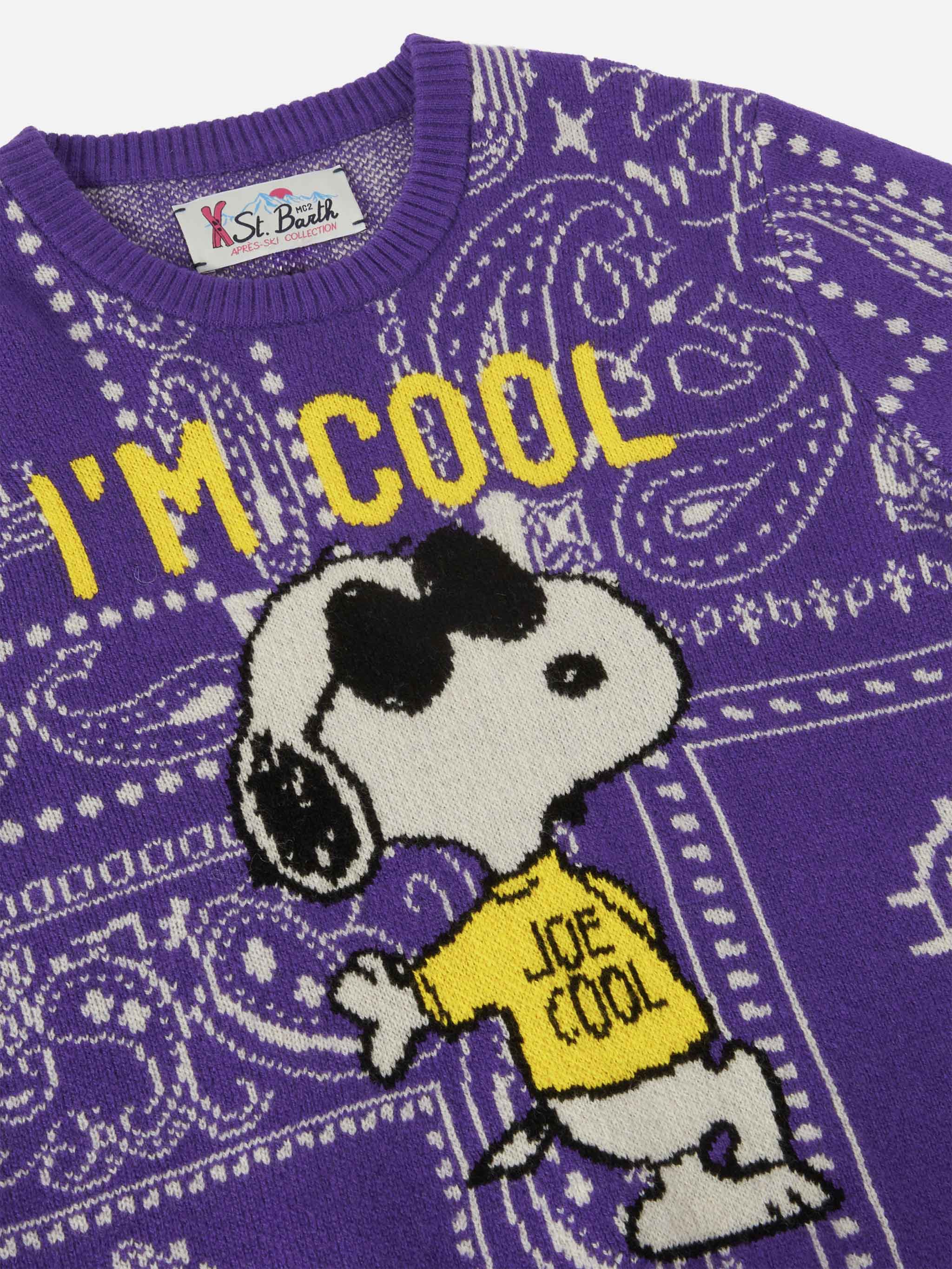mc2-saint-barth-girocollo-bambina-snoopy-peanuts-jacquard-bandana-viola-special- image 2