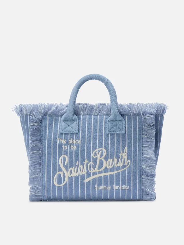 mc2-saint-barth-colette-borsa-in-tessuto-effetto-spugna-a-righe-rosa image 1
