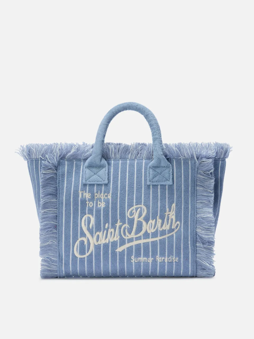 mc2-saint-barth-colette-borsa-in-tessuto-effetto-spugna-a-righe-rosa image 1