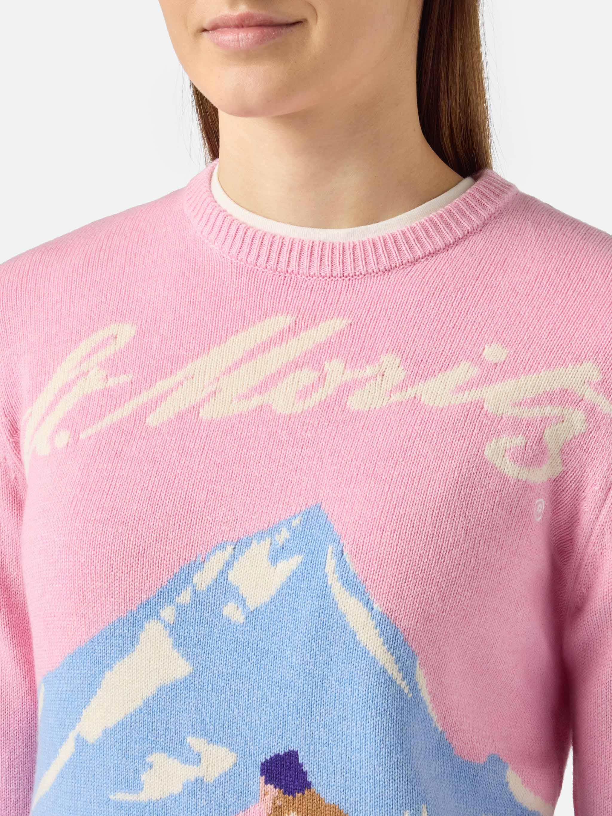 mc2-saint-barth-new-queen-st-moritz-special-edition-maglione-donna-rosa-in-misto image 2