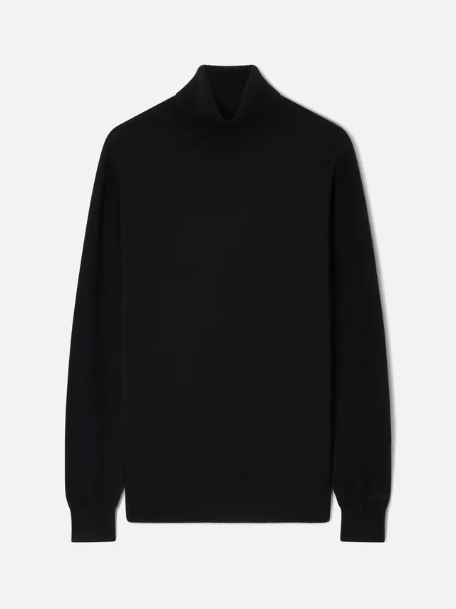 mc2-saint-barth-collo-alto-bond-in-cashmere-nero-con-polsini-e-fondo-a-costine image 1