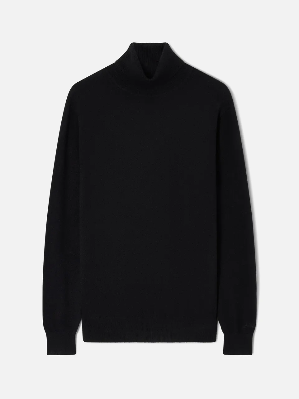 mc2-saint-barth-collo-alto-bond-in-cashmere-nero-con-polsini-e-fondo-a-costine image 1