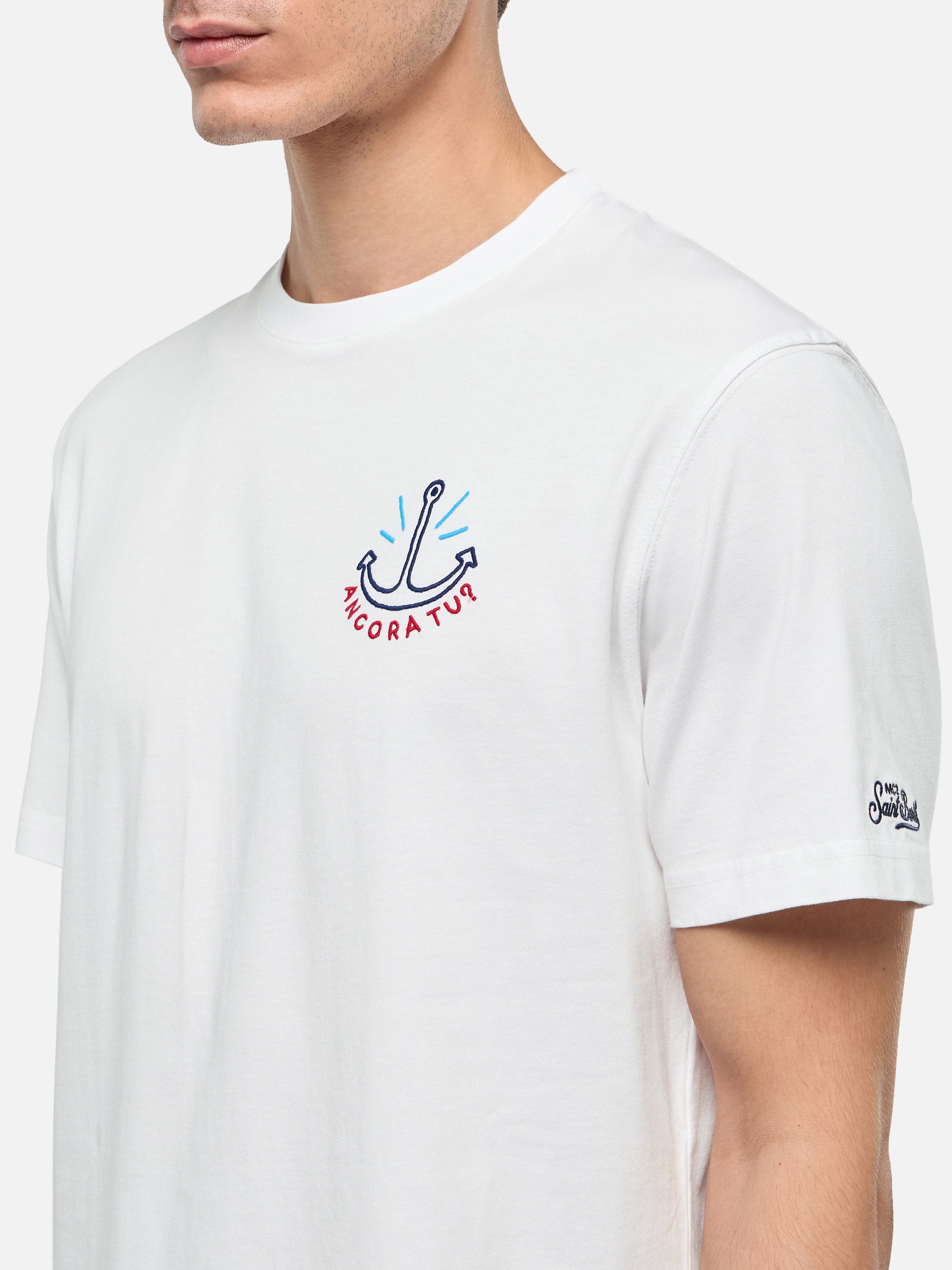 mc2-saint-barth-t-shirt-portofino-bianca-ricamo-ancora-tu-special-edition image 1