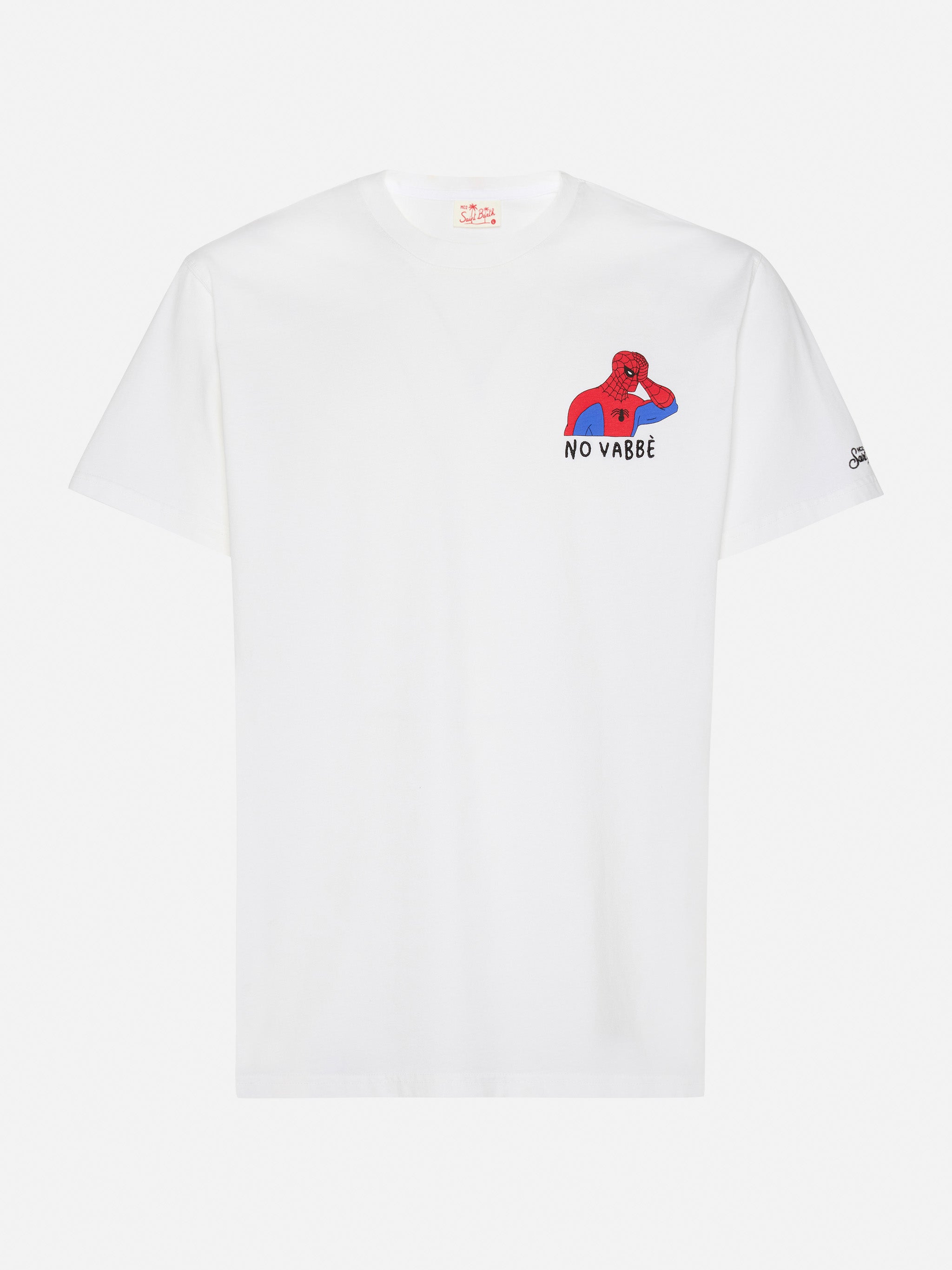 mc2-saint-barth-t-shirt-uomo-marvel-spiderman-edizione-speciale-in-cotone-bianco image 1