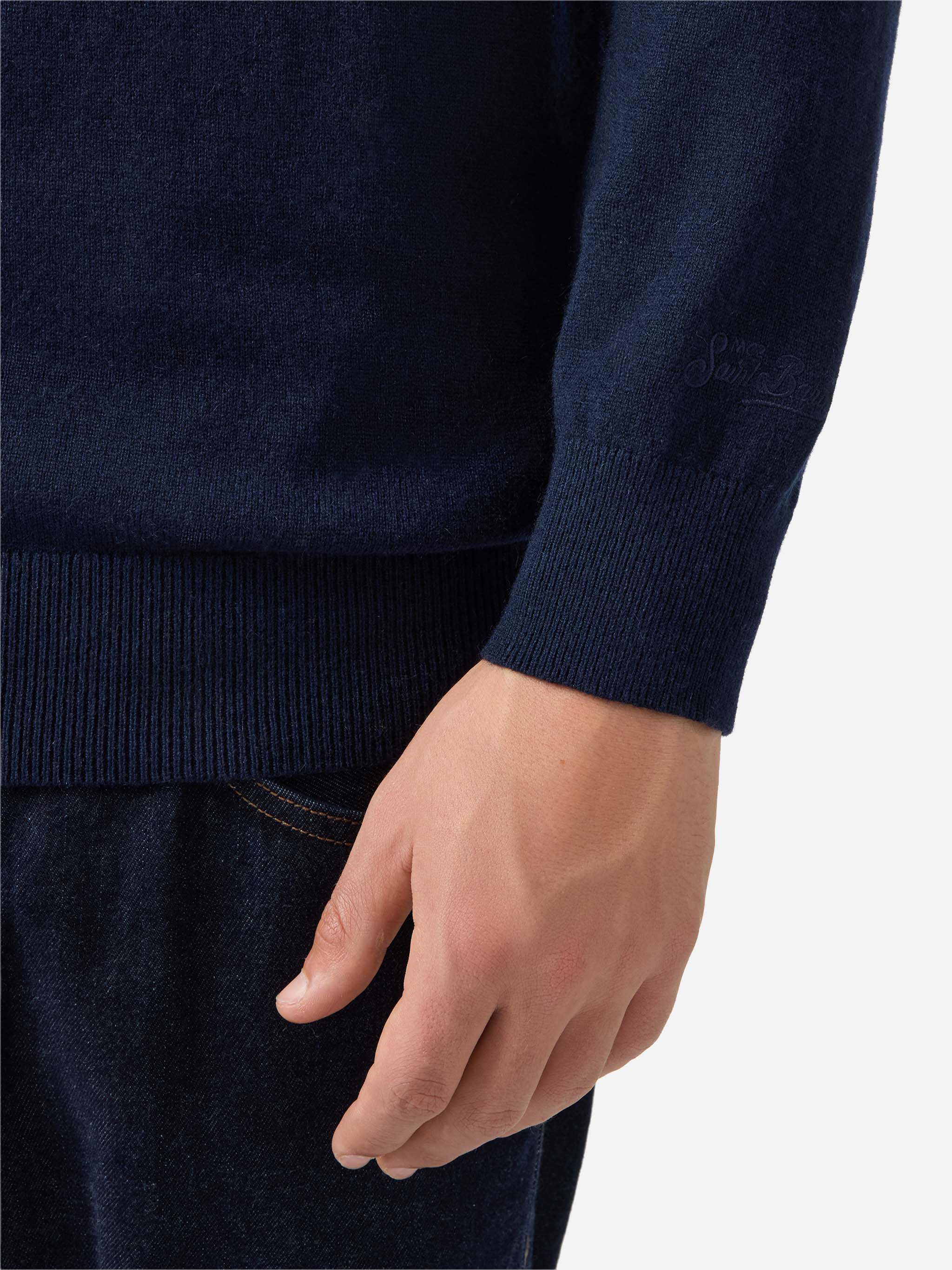 mc2-saint-barth-heron-light-maglione-uomo-blu-grand-slam-cashmere image 3