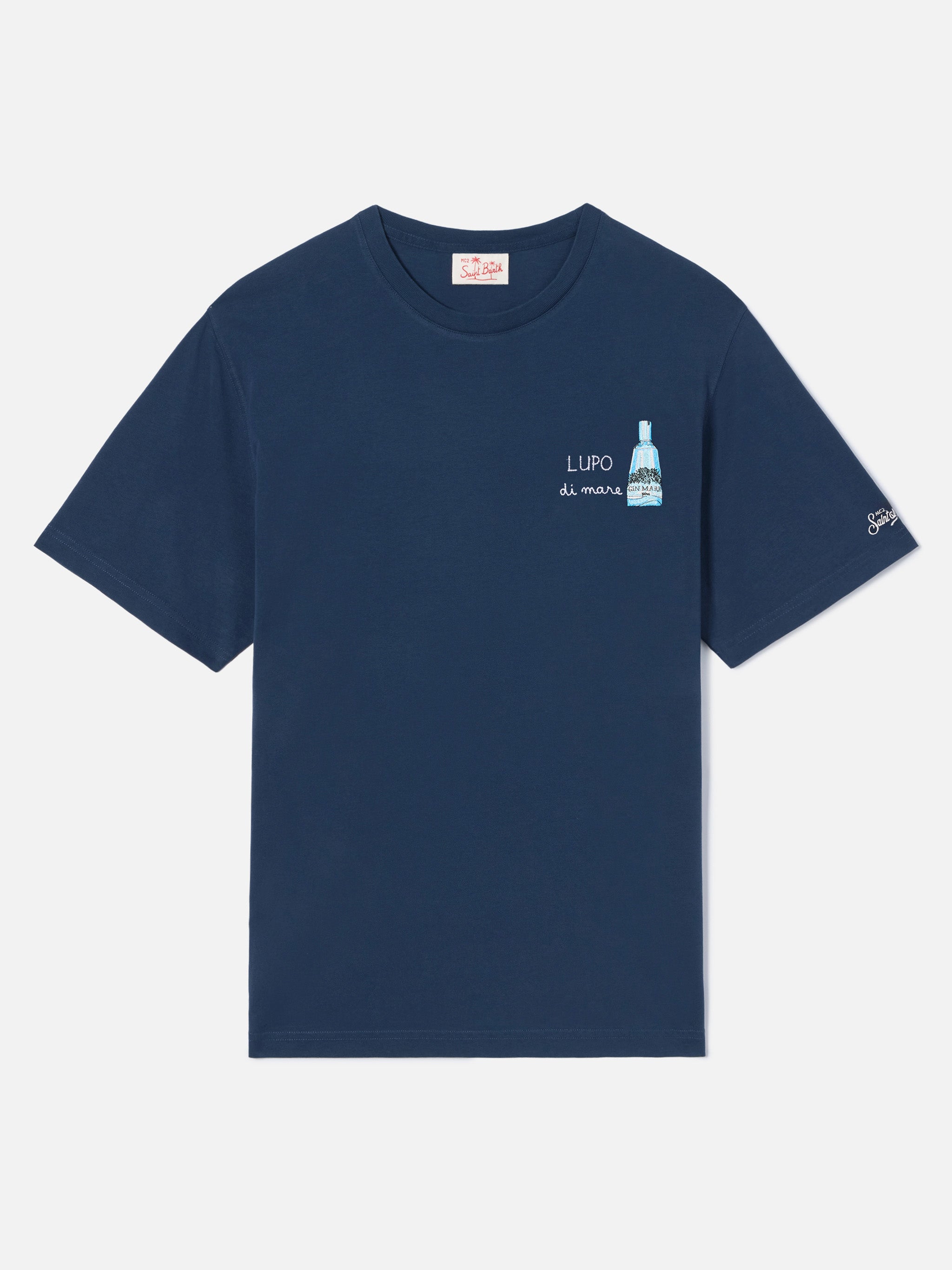 mc2-saint-barth-portofino-t-shirt-uomo-blu-cotone-ricamo-lupo-di-mare-special-ed image 3
