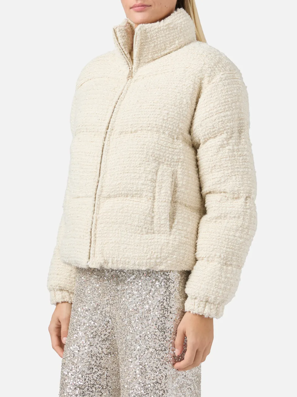 mc2-saint-barth-maddy-tweed-giubbotto-donna-imbottito-tweed-lurex image 1