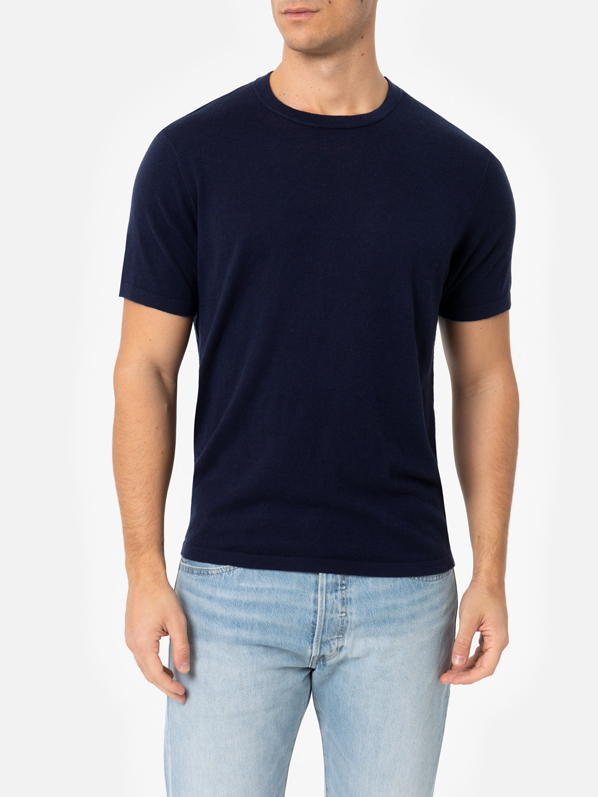 mc2-saint-barth-scott-t-shirt-blu-navy-in-lana-merino-e-cashmere image 2